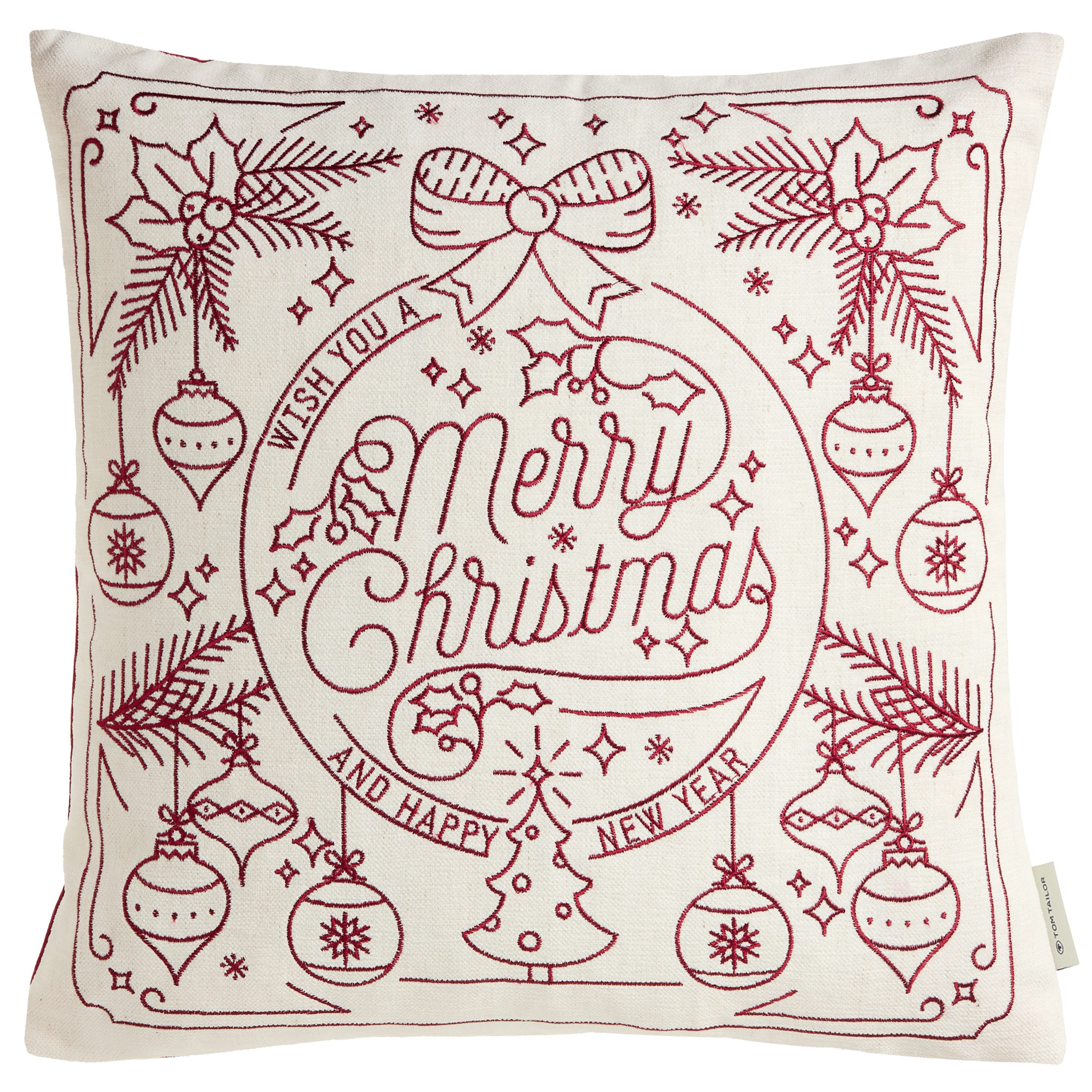 TOM TAILOR HOME Dekokissen Christmas, bestickt