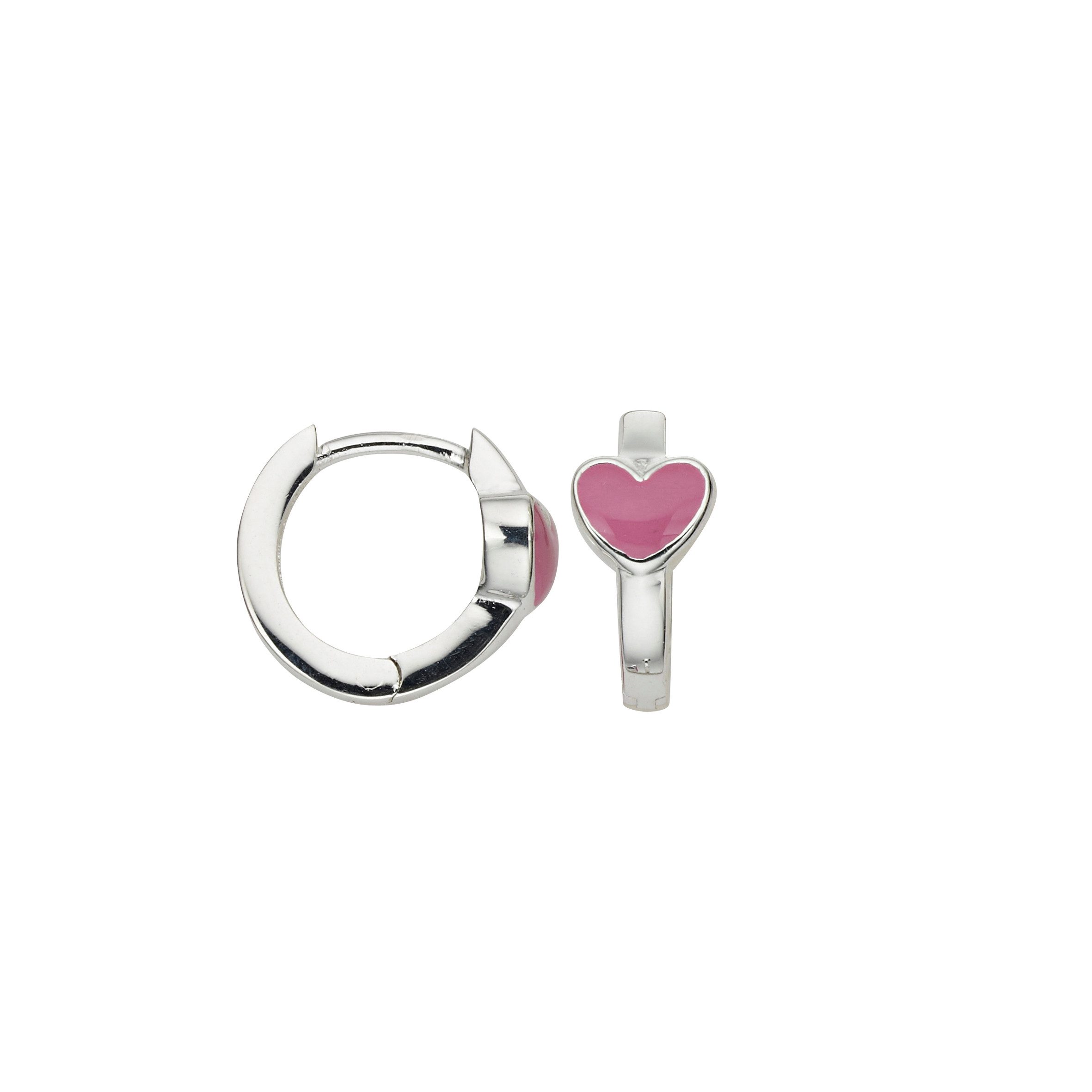 Firetti Paar Creolen Schmuck Geschenk Silber 925 Ohrschmuck Ohrringe Herz, Emaille