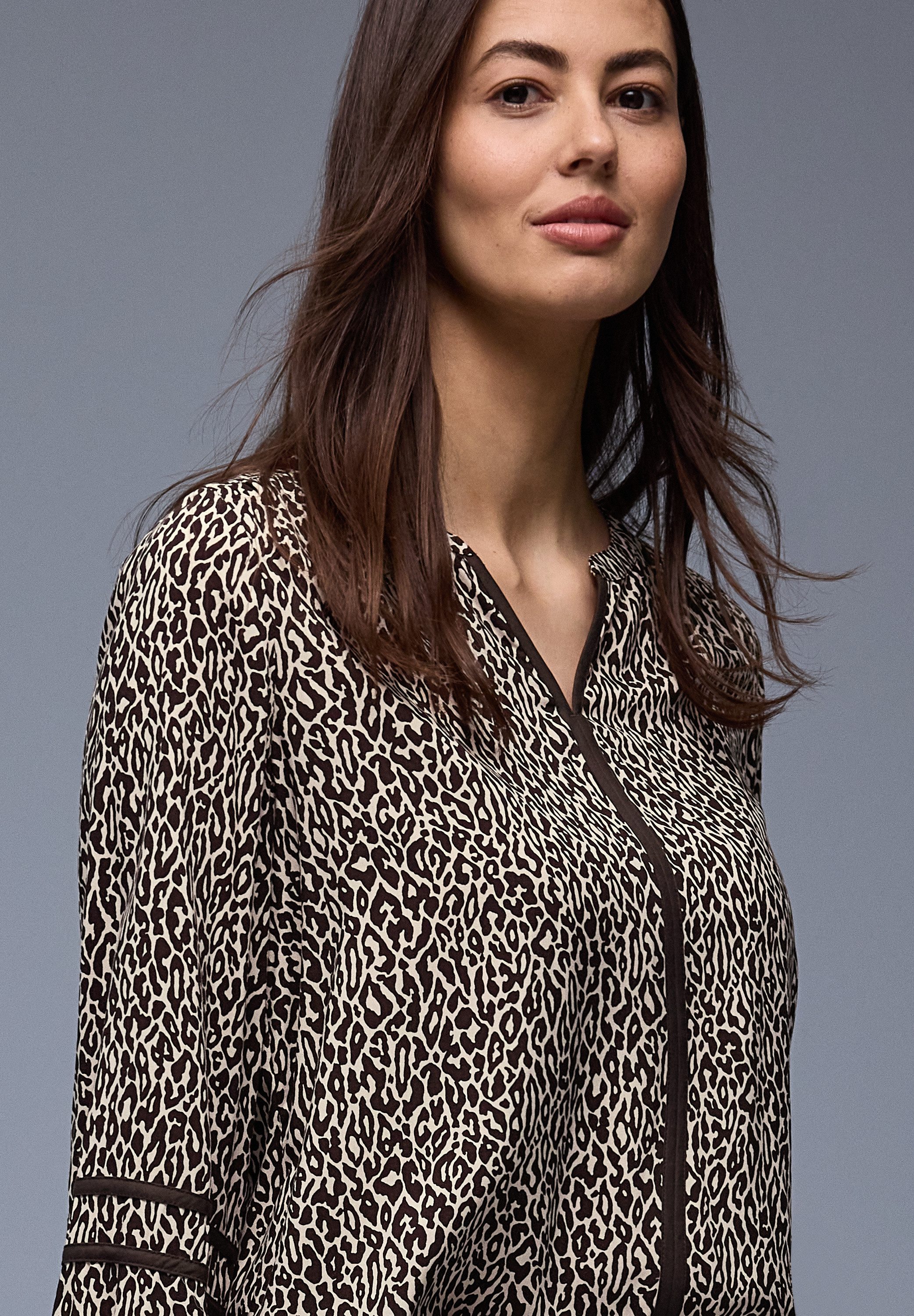 STREET ONE Langarmbluse mit Leoprint günstig online kaufen