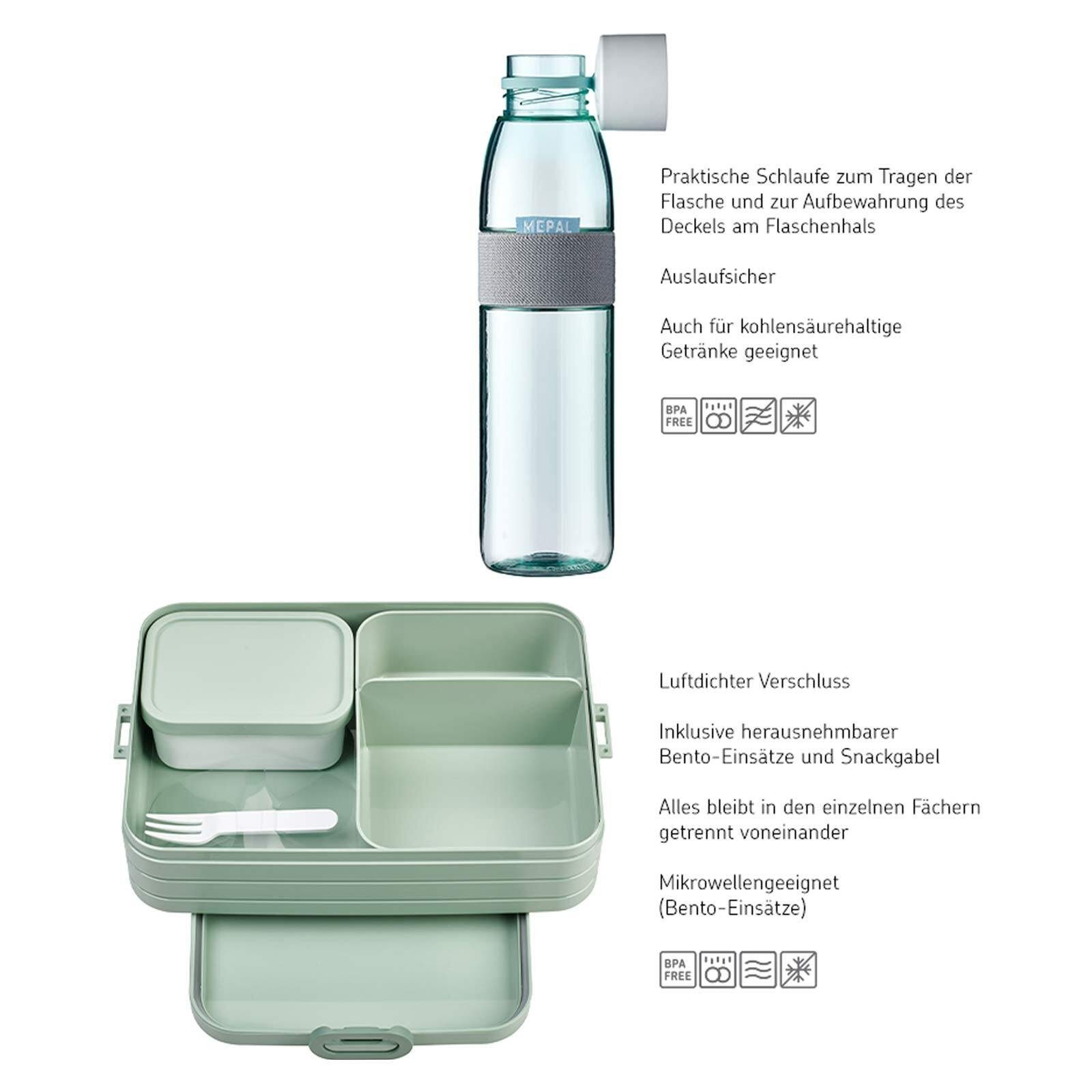 + Ellipse 2er Lunchbox Nordic Lunchset Blue Material-Mix, TAB (2-tlg), Set, Mepal Spülmaschinengeeignet Large