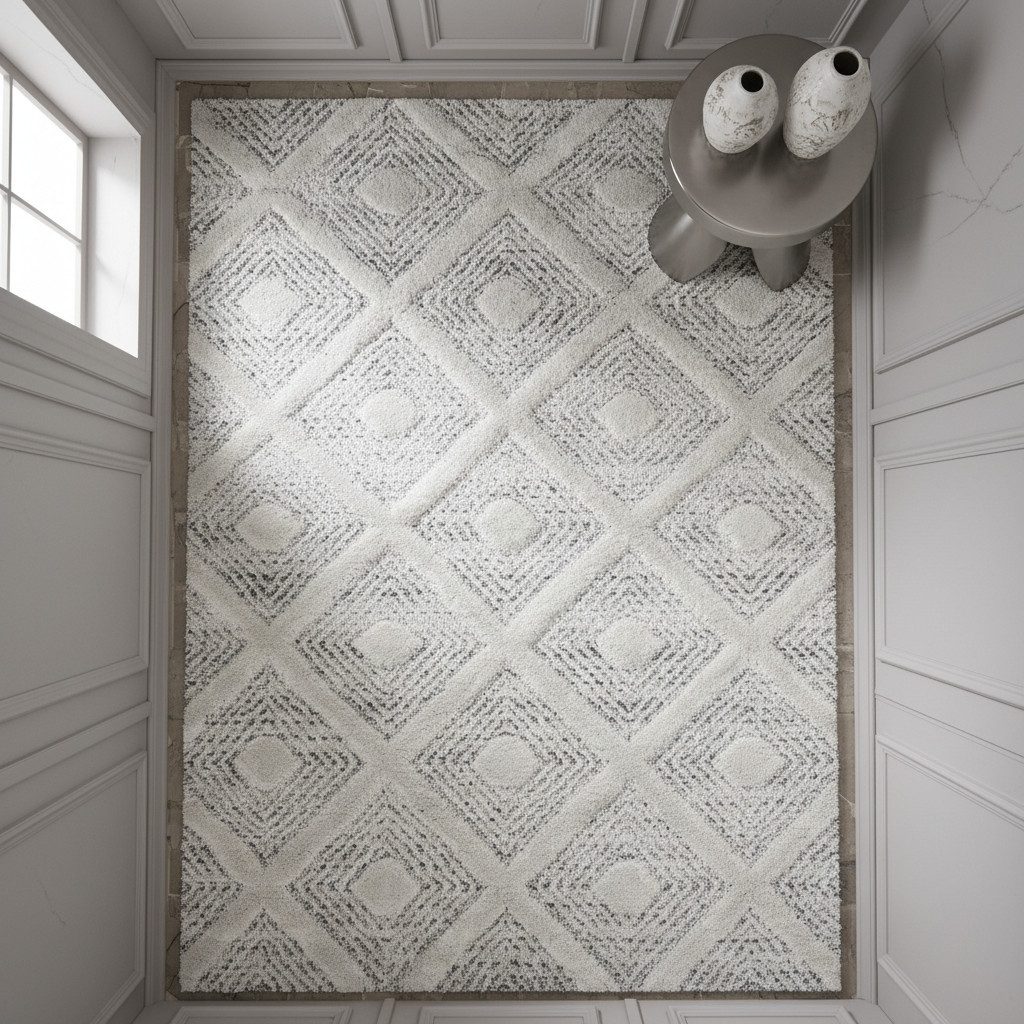KADIMA DESIGN Teppich TALFER Hoch-Tief 3D-Effekt Wohnzimmer Schlafzimmer Waschbar Elegant, Läufer, Höhe: 22 mm, 60x110 cm, Wohnzimmerteppich Esszimmer Strapazie – Bild 3 von 5