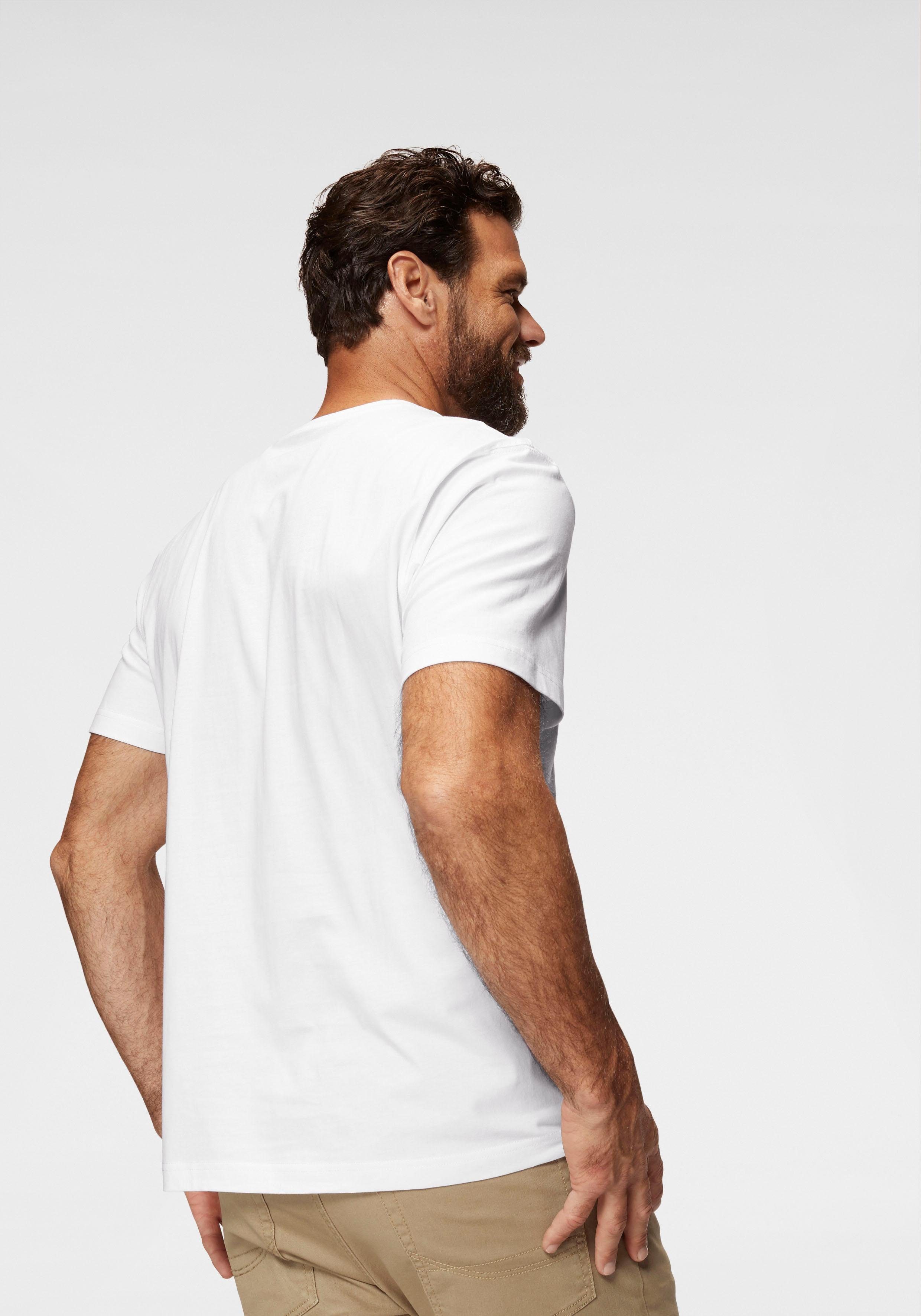 Man's World Rundhalsshirt (5er-Pack) Kurzarm, Regular Fit, unifarben, Rundhals, aus Baumwolle