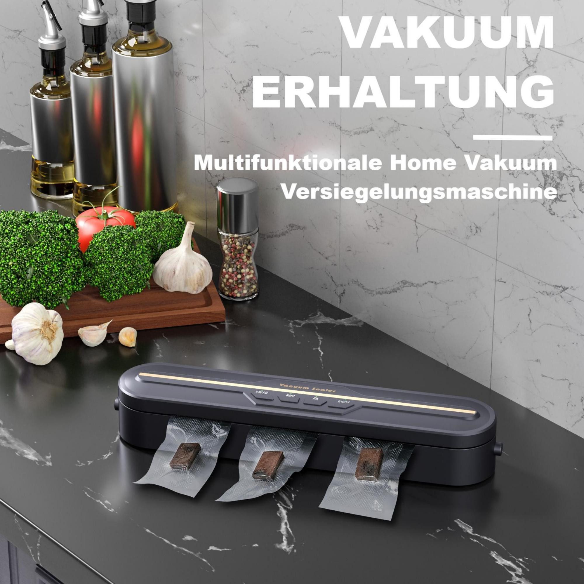 ibettertec Vakuumierer Vakuumiergerät Lebensmittel bleiben vakuumiert bis zu 8x länger frisch, Praktischer Nass-und Trockenmodus,Enthält 10 Vakuumbeutel