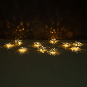 Levandeo® Lichterkette, levandeo Lichterkette LED Weiß 10 Sterne Weihnachten Licht