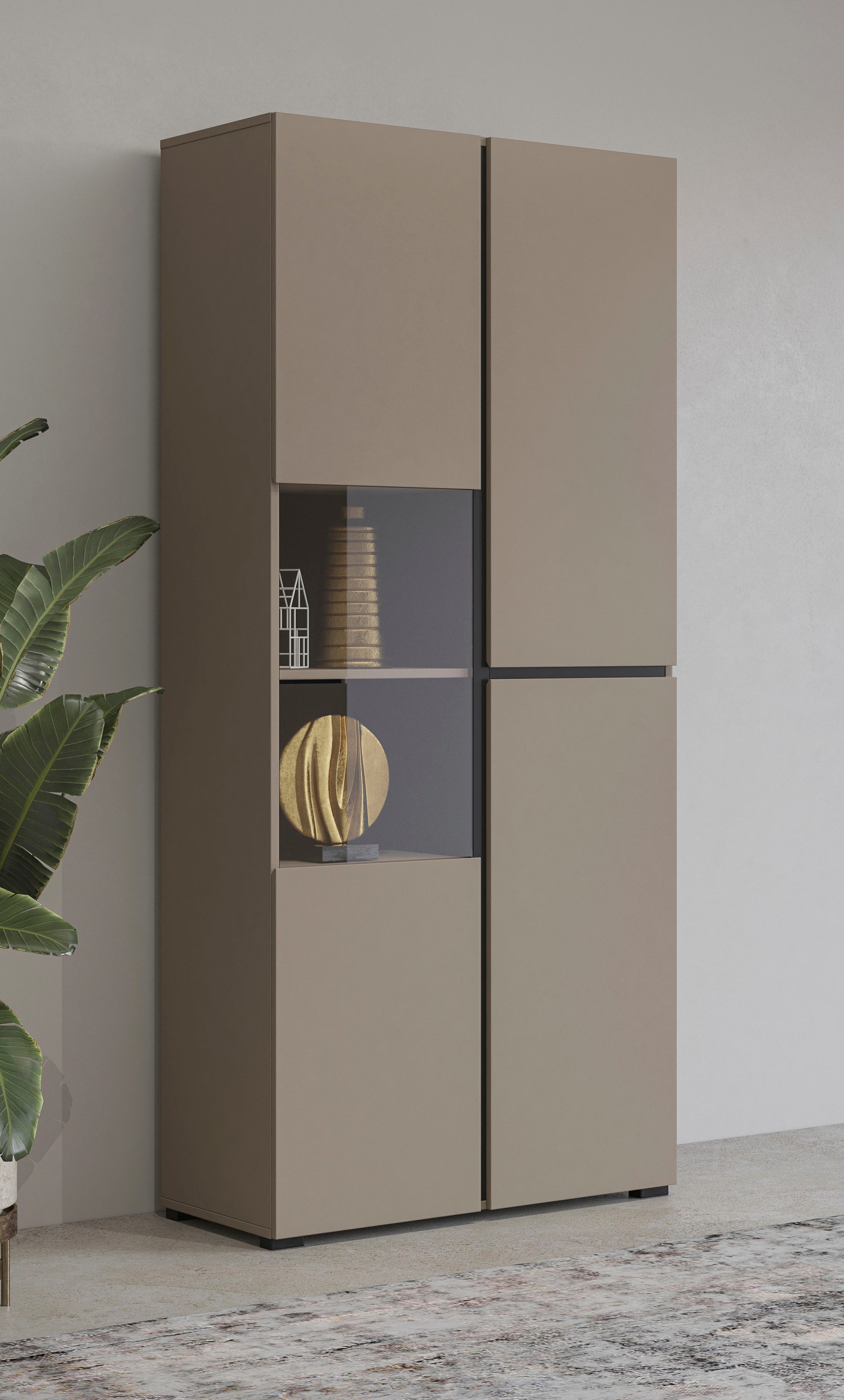 OTTO home Vitrine "Cross, Höhe 183,5 cm, moderne grifflose Standvitrine mit günstig online kaufen