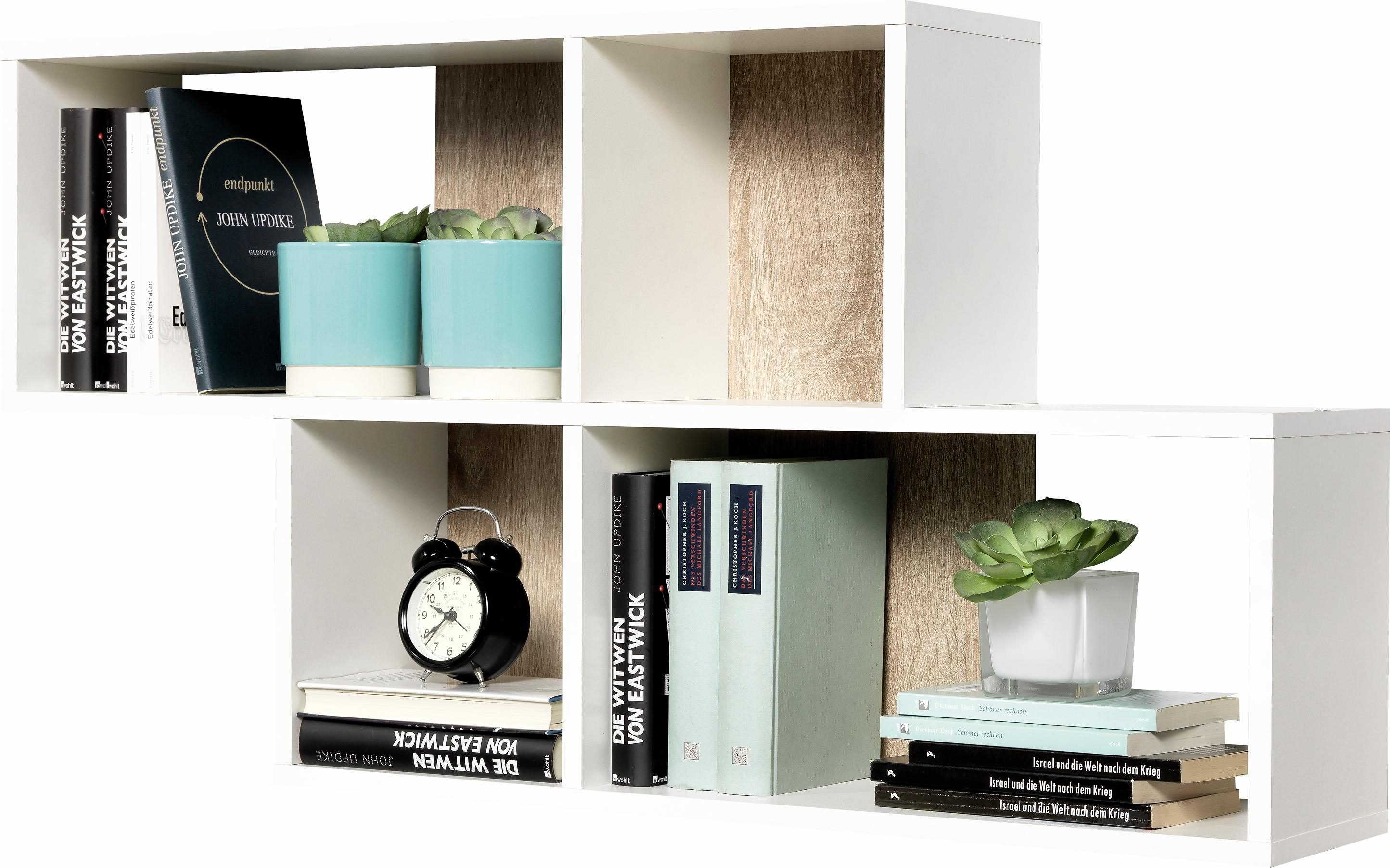 FMD Wandregal Nora, Regal kompakt für Bücher und Accessoires, 100 cm breit, günstig online kaufen