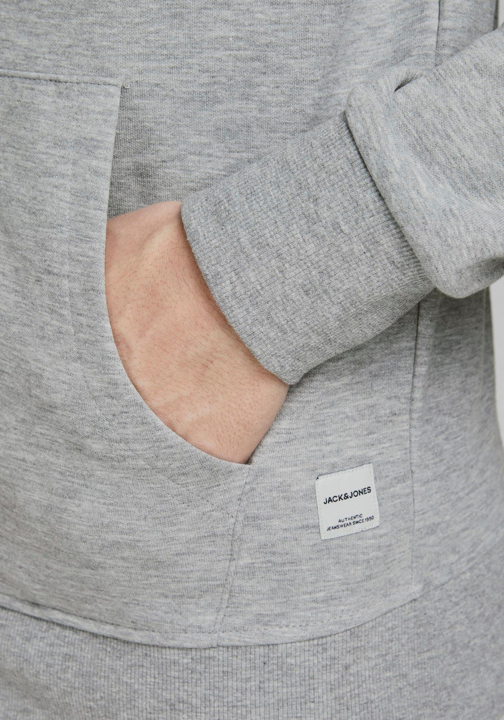 Jack & Jones Kapuzensweatjacke JJEBASIC Hoodie mit Rippbündchen und angenehmem Tragegefühl unifarben, modisch, regular fit, Baumwollmischung, Rundhals