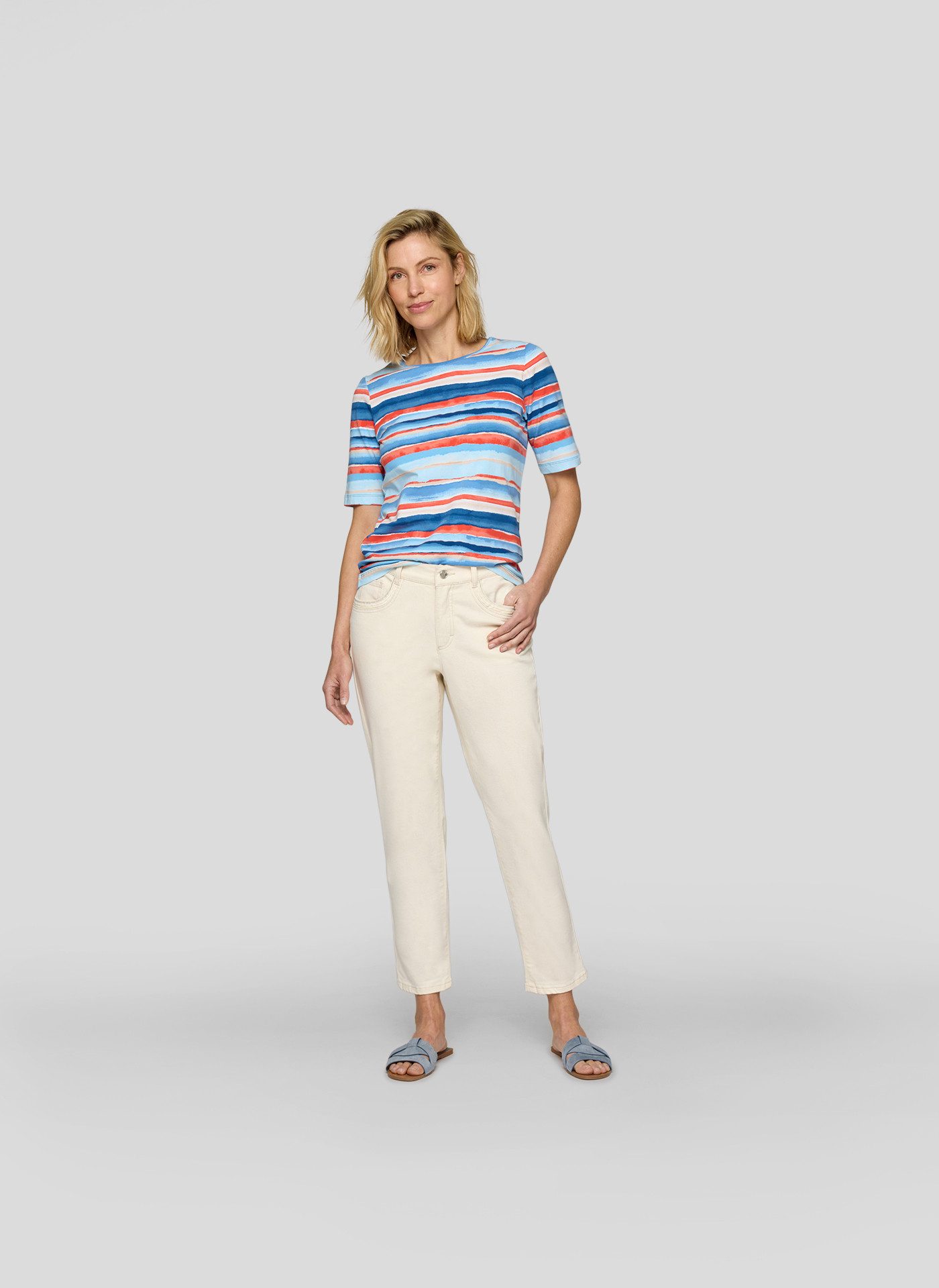 Rabe Rundhalsshirt mit grafischem Muster