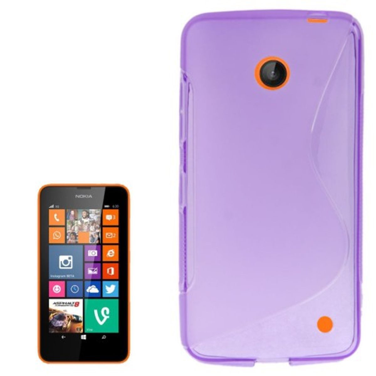 König Design Handyhülle Nokia Lumia 630, Nokia Lumia 630 Handyhülle Backcover Violett