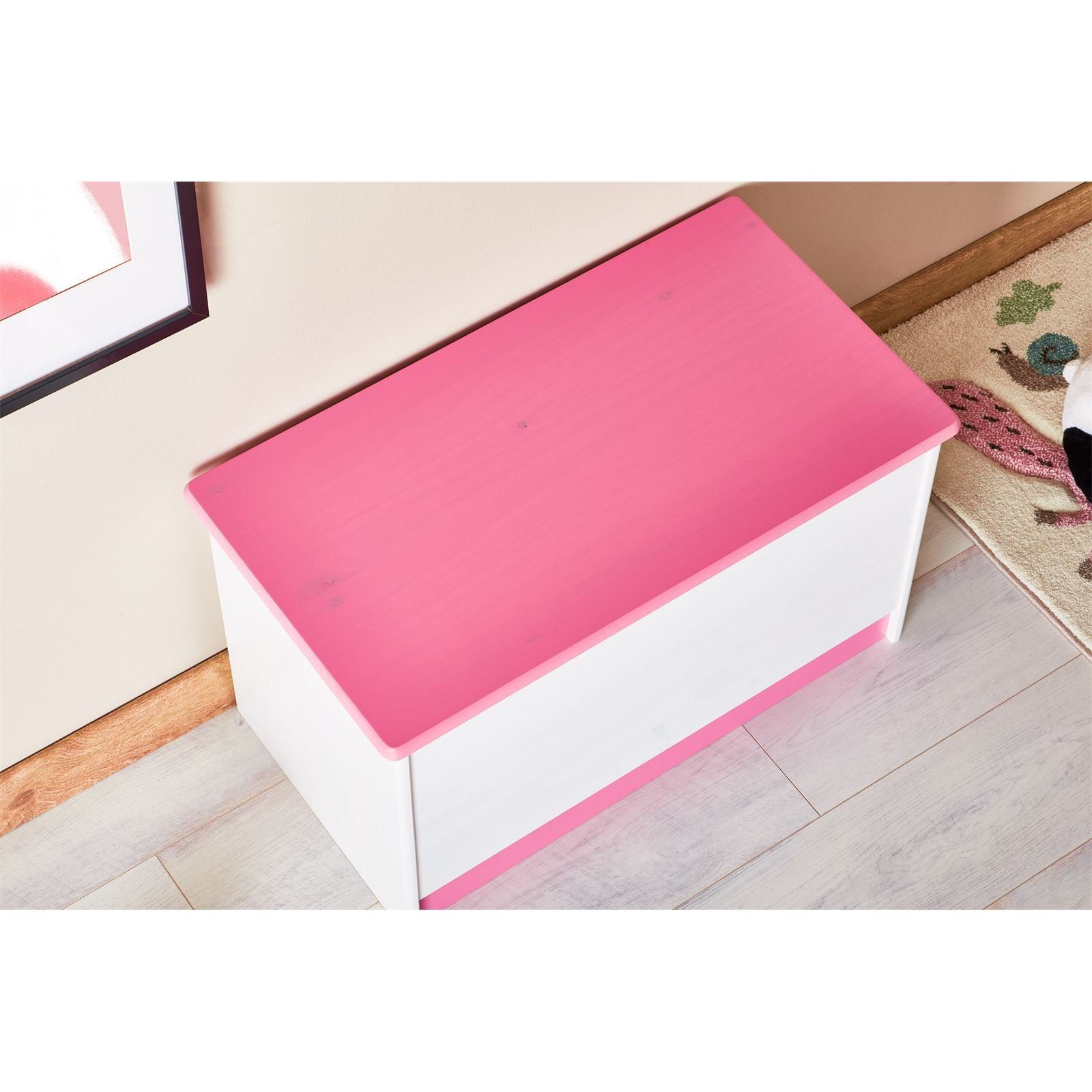 IDIMEX Spielzeugtruhe HANNAH (Set), Spielzeugtruhe Kiste Aufbewahrungsbox Kindermöbel Kiefer massiv Truhe