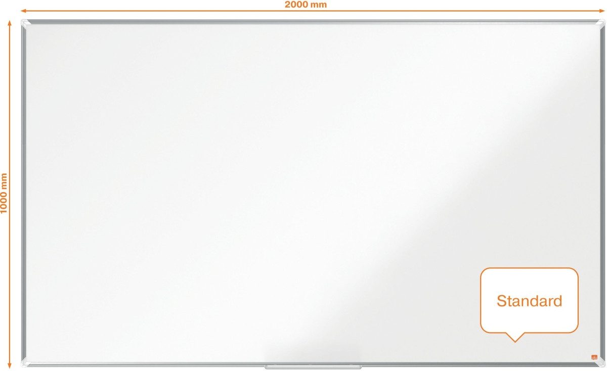 NOBO Magnettafel Whiteboard Premium Plus Melamin nicht magnetisch 2000x1000mm weiß