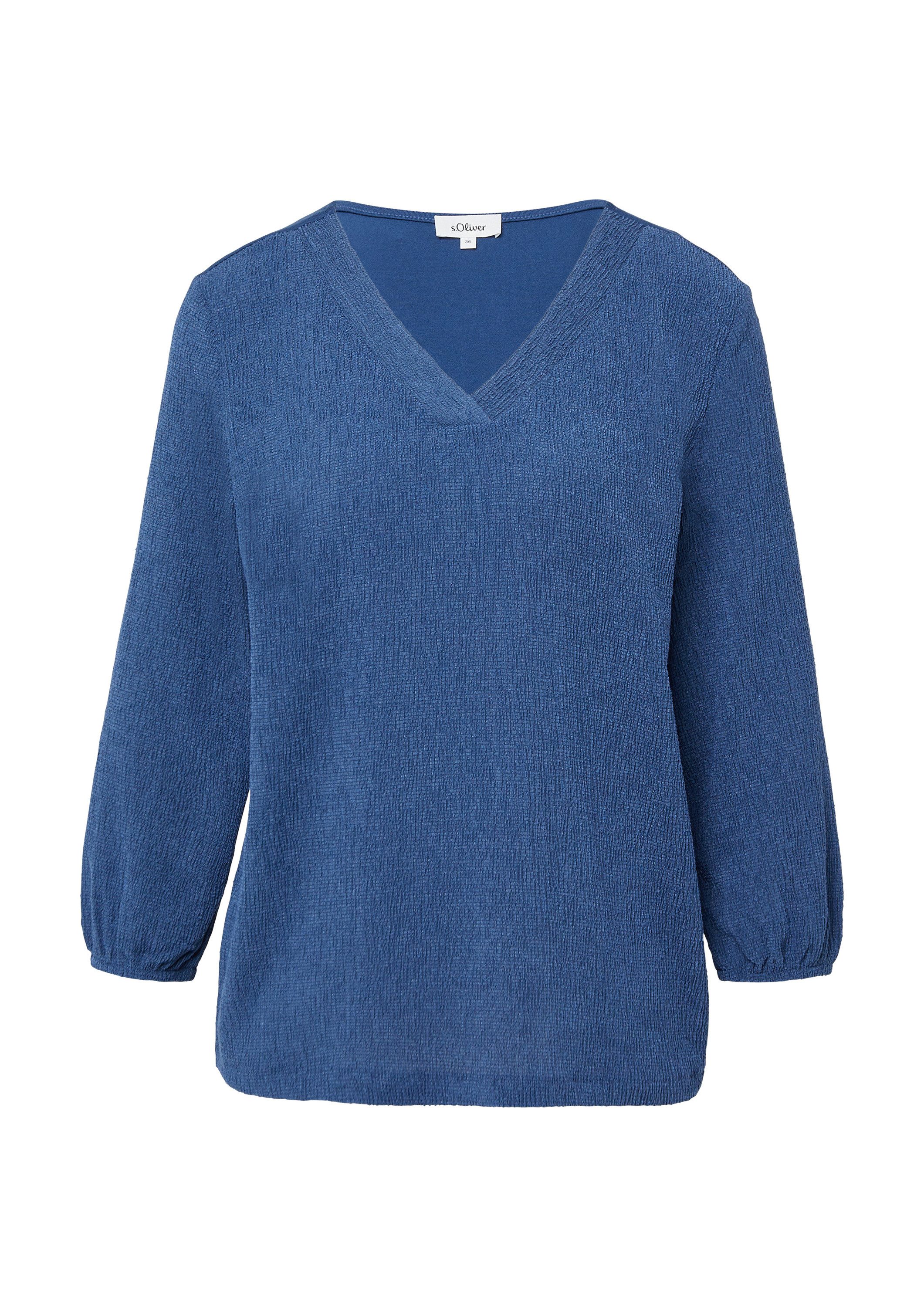 s.Oliver 3/4-Arm-Shirt T-Shirt Shirt im Fabricmix mit V-Ausschnitt und 3/4- günstig online kaufen