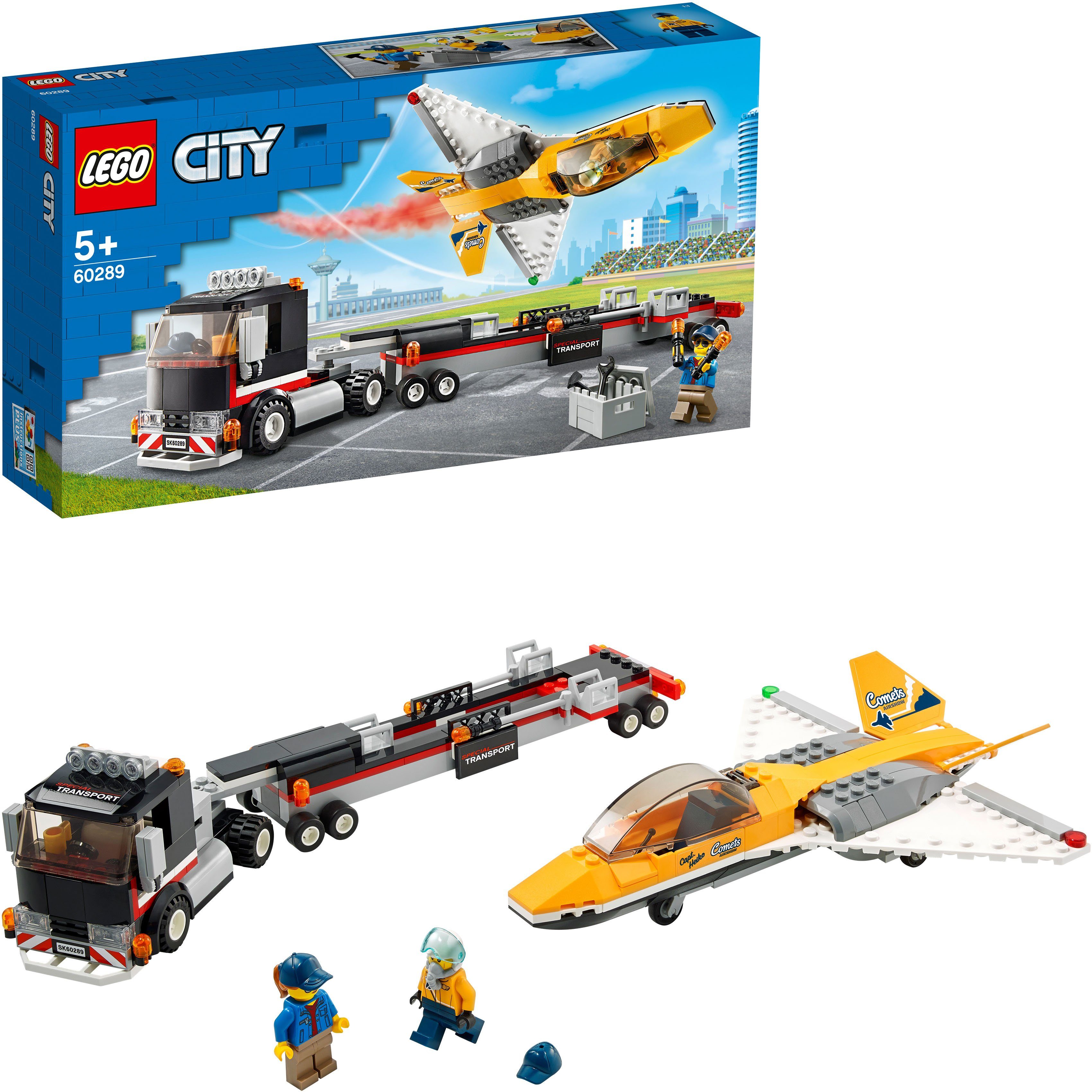 Image of LEGO® Konstruktionsspielsteine »Flugshow-Jet-Transporter (60289), LEGO® City«, (281 St), Made in Europe