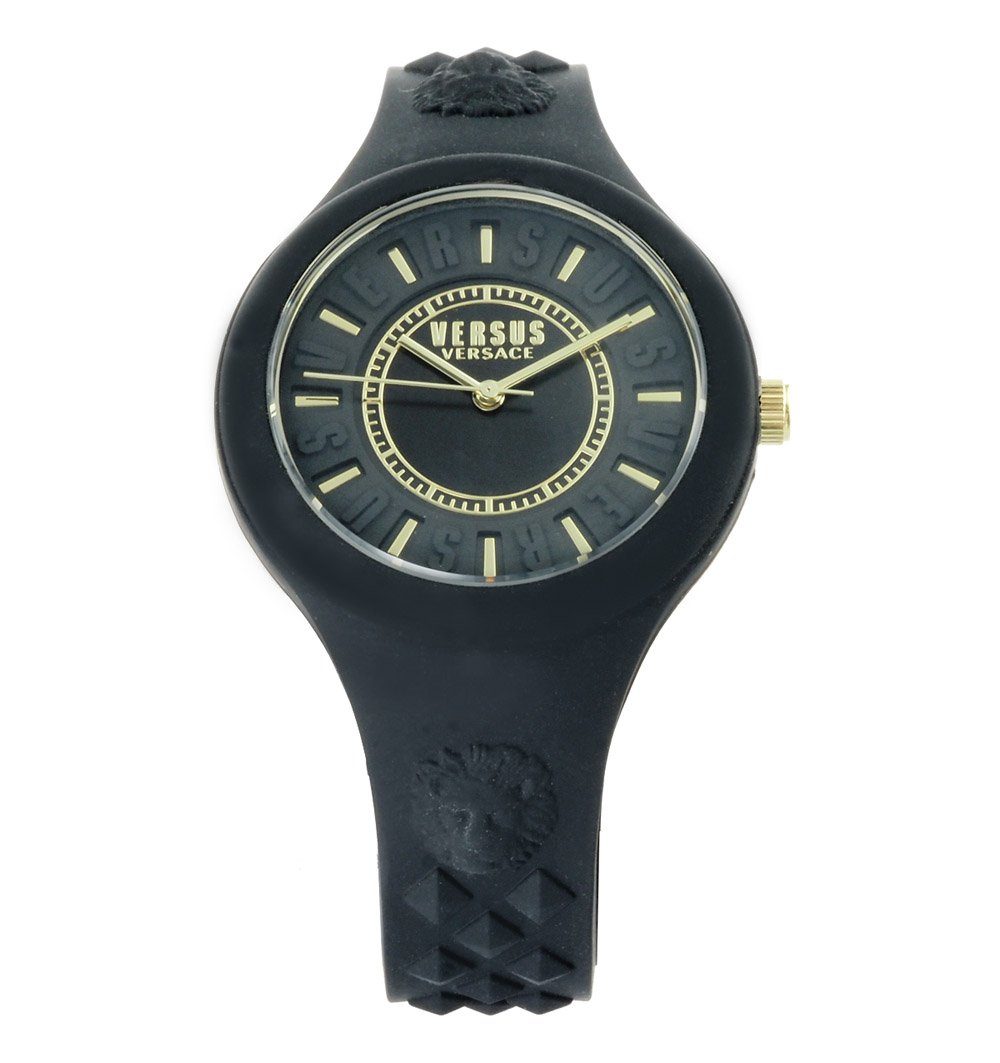 Versus Quarzuhr by Versace SOQ05 Fire Island Black Unisex Uhr Neu OVP, Silikonband mit 3 D Medusakopf