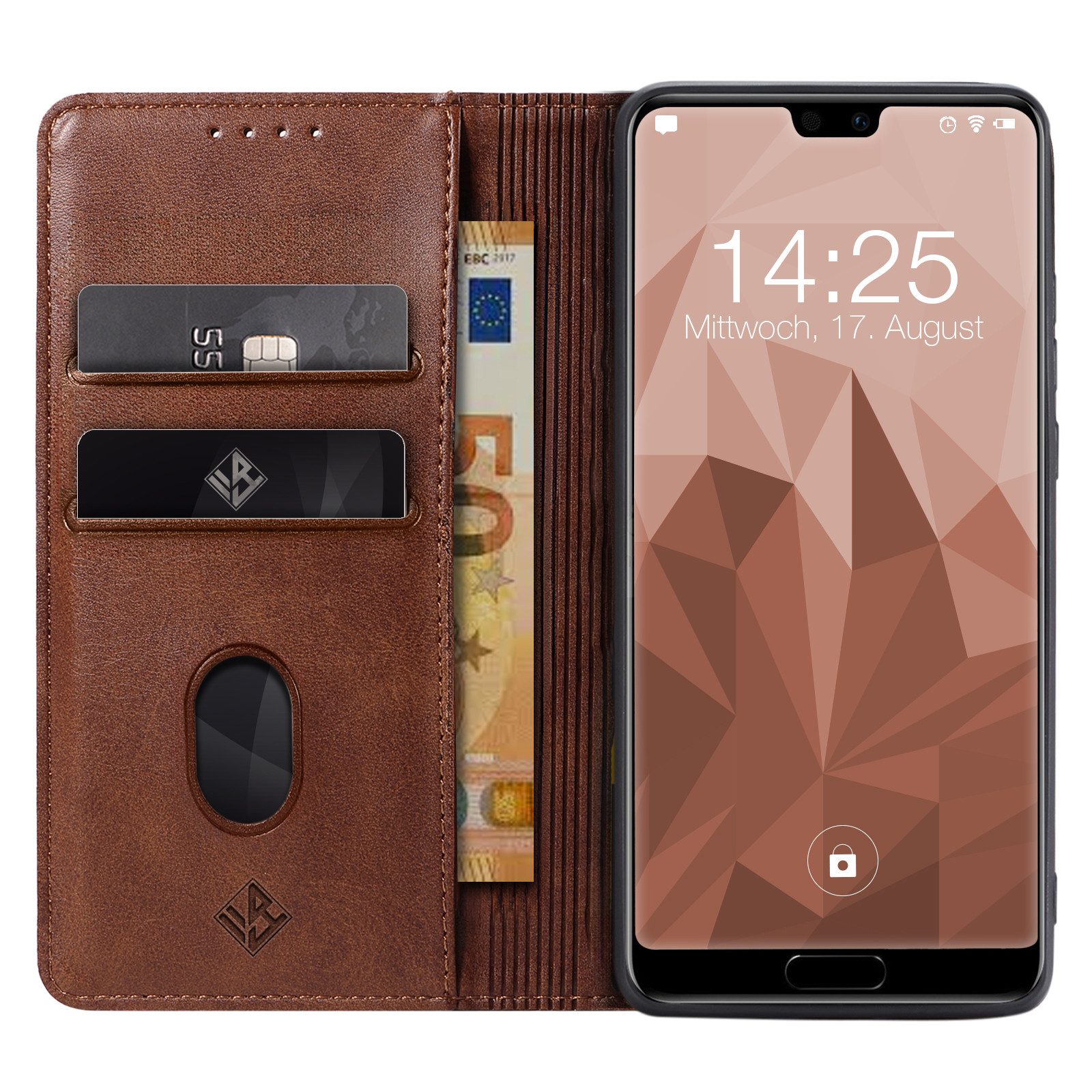 Tec-Expert Handyhülle Tasche Hülle für Huawei P20 Pro 6.1 Zoll, 6.1 ", Cover Klapphülle Case mit Kartenfach Fliphülle aufstellbar