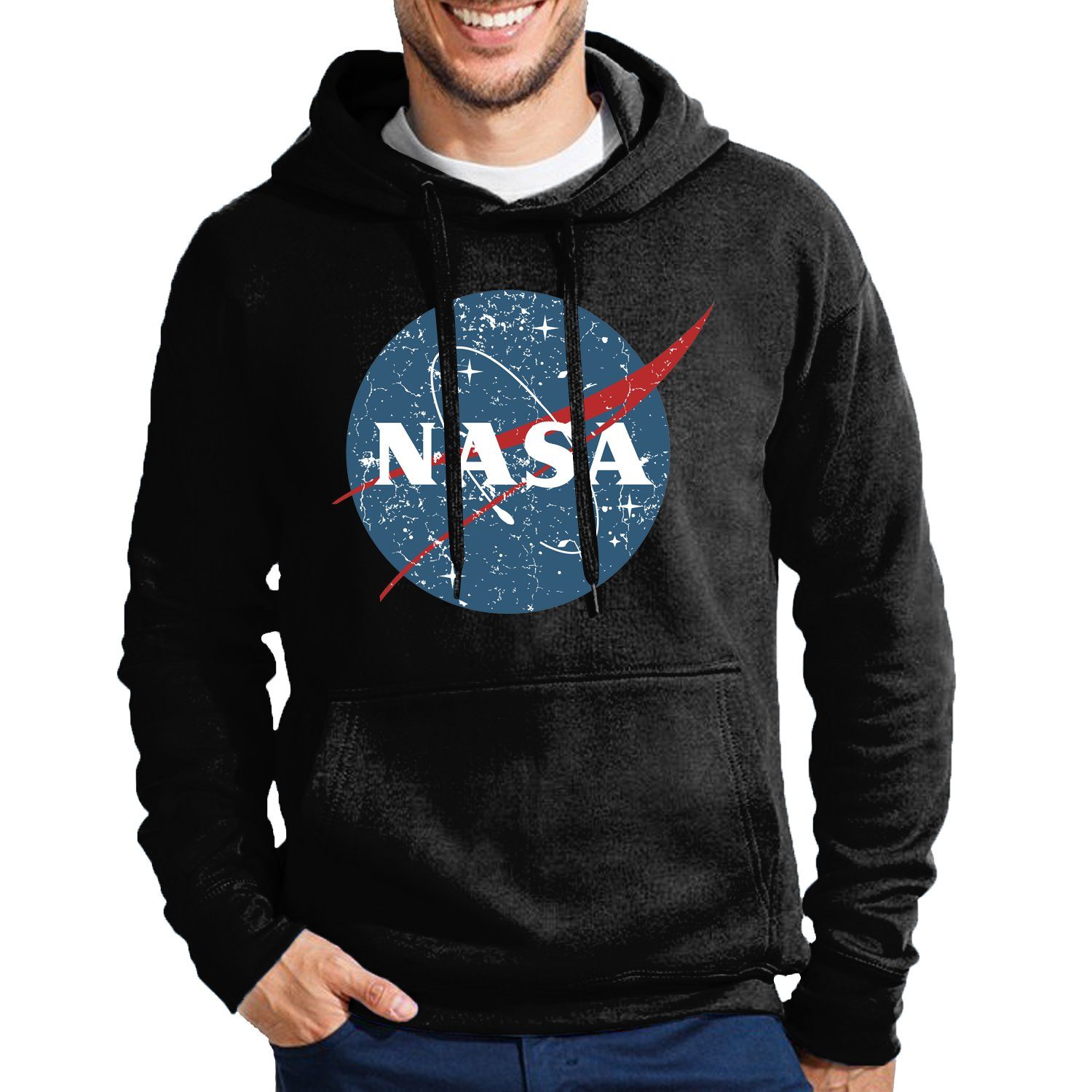 Elon Vintage Galaxy Kapuze & Mars Blondie Hoodie Brownie Schwarz NASA X Space Herren Mit