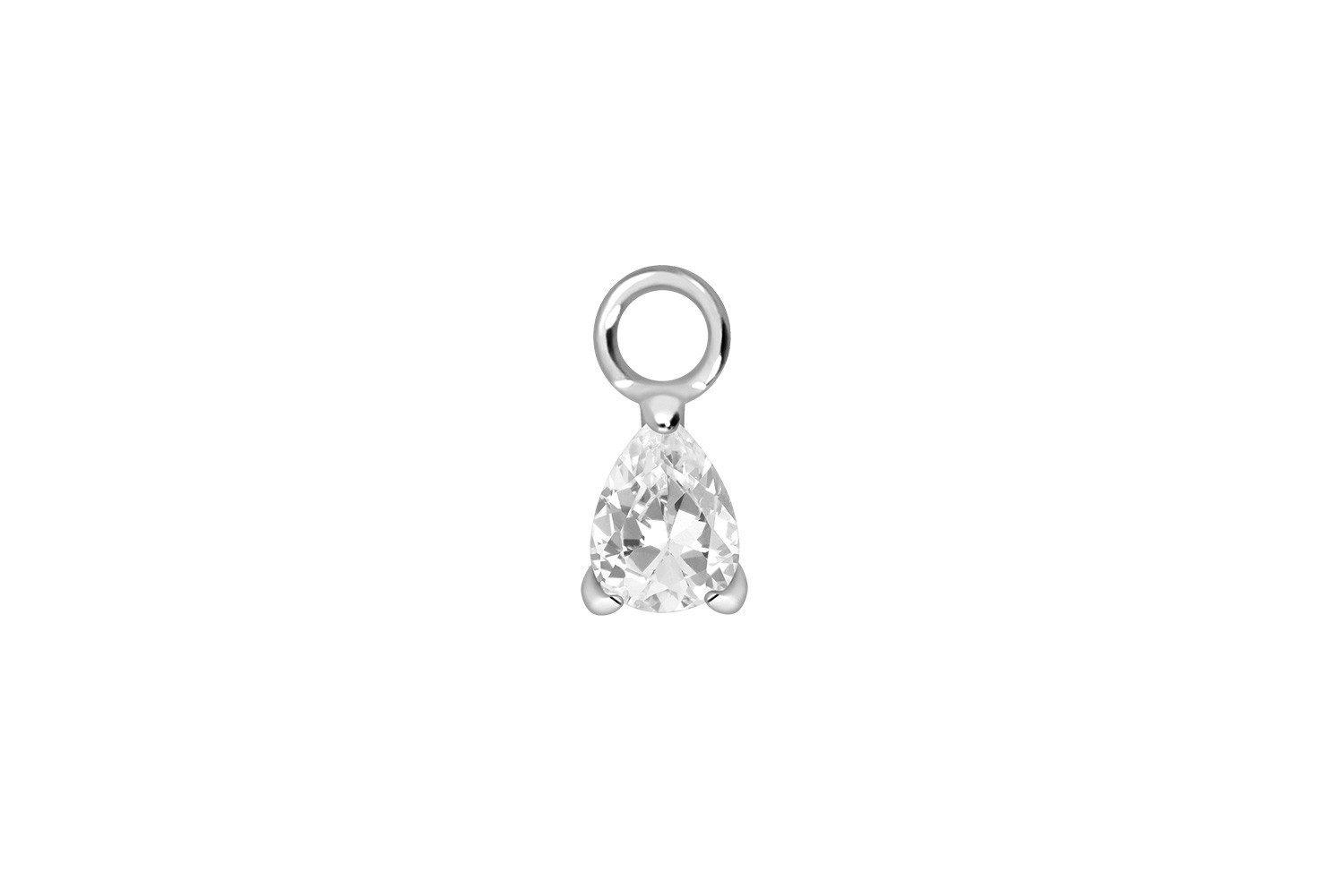 PIERCINGLINE Piercing-Set Chirurgenstahl Anhänger für Clicker EINGEFASSTER KRISTALLTROPFEN (Piercing-Anhänger, 1-tlg)