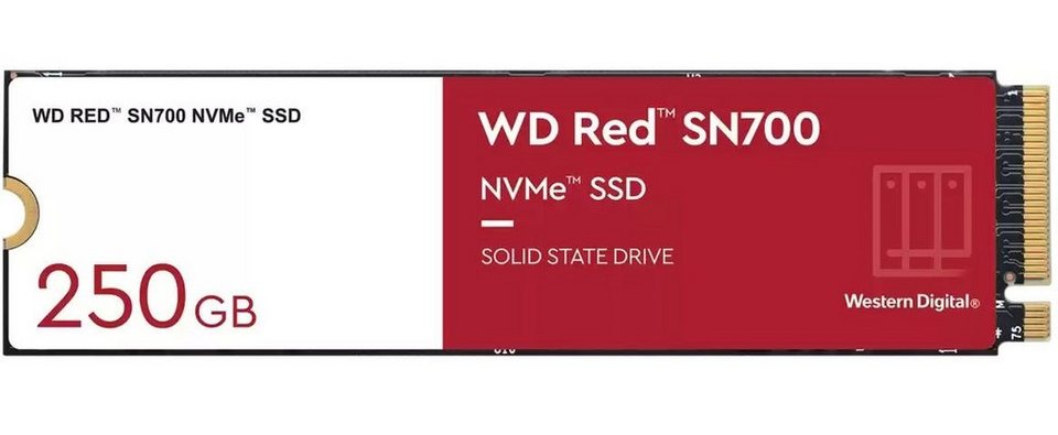 Western Digital WD Red SN700 interne SSD (250 GB) 3100 MB/S  Lesegeschwindigkeit, 1600 MB/S Schreibgeschwindigkeit