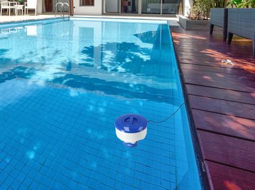 Lantelme Chlordosierschwimmer Pool Dosierer und Thermometer, Poolthermometer Anzeigebereich -15 bis +60 grad Celsius