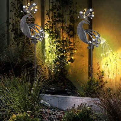 Globo LED Solarleuchte, Leuchtmittel inklusive, Warmweiß, Solarstecker Garten Steckleuchte Solarlampe für Außen Gartendeko 2x