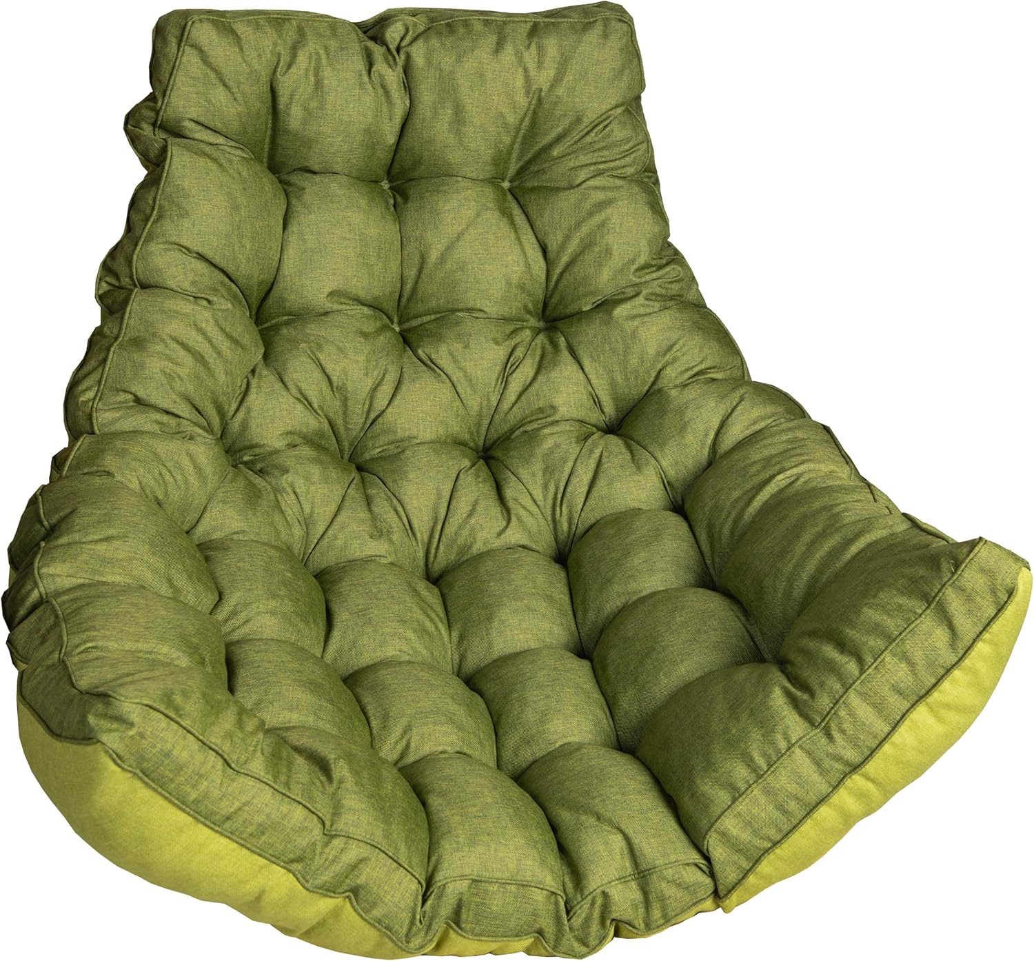 sunnypillow Polsterauflage Hängesessel Kissen - Auflage für Rattan & Polyrattan Hängeschaukel, Grün