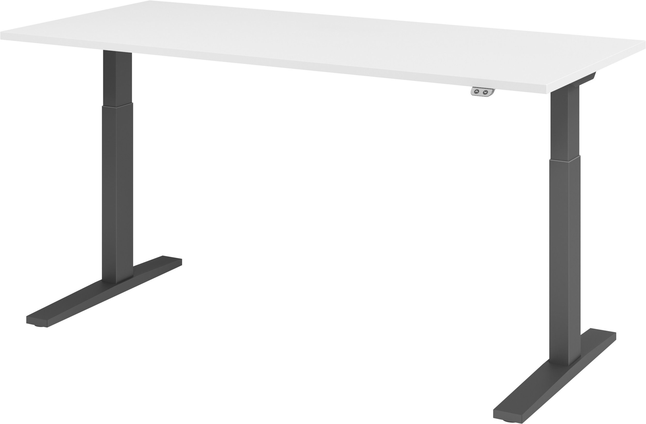 bümö Schreibtisch Schreibtisch elektrisch XMKA, Rechteck: 180 x 80 cm - Dekor: Weiß - Gestell: Graphit Graphit | Weiß