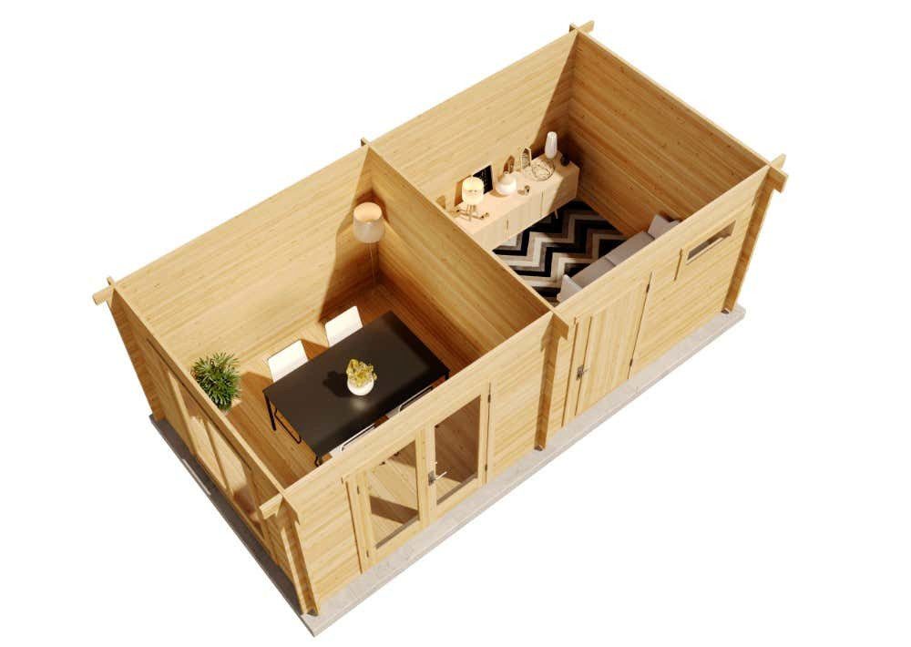 Alpholz Gartenhaus Holz Vönix, BxT: 618x320 cm, in Naturbelassen mit 40mm Wandstärke