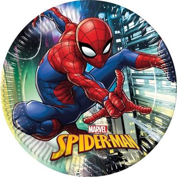 Procos Einweggeschirr-Set Spiderman - Kindergeburtstags-Set (45-teilig)