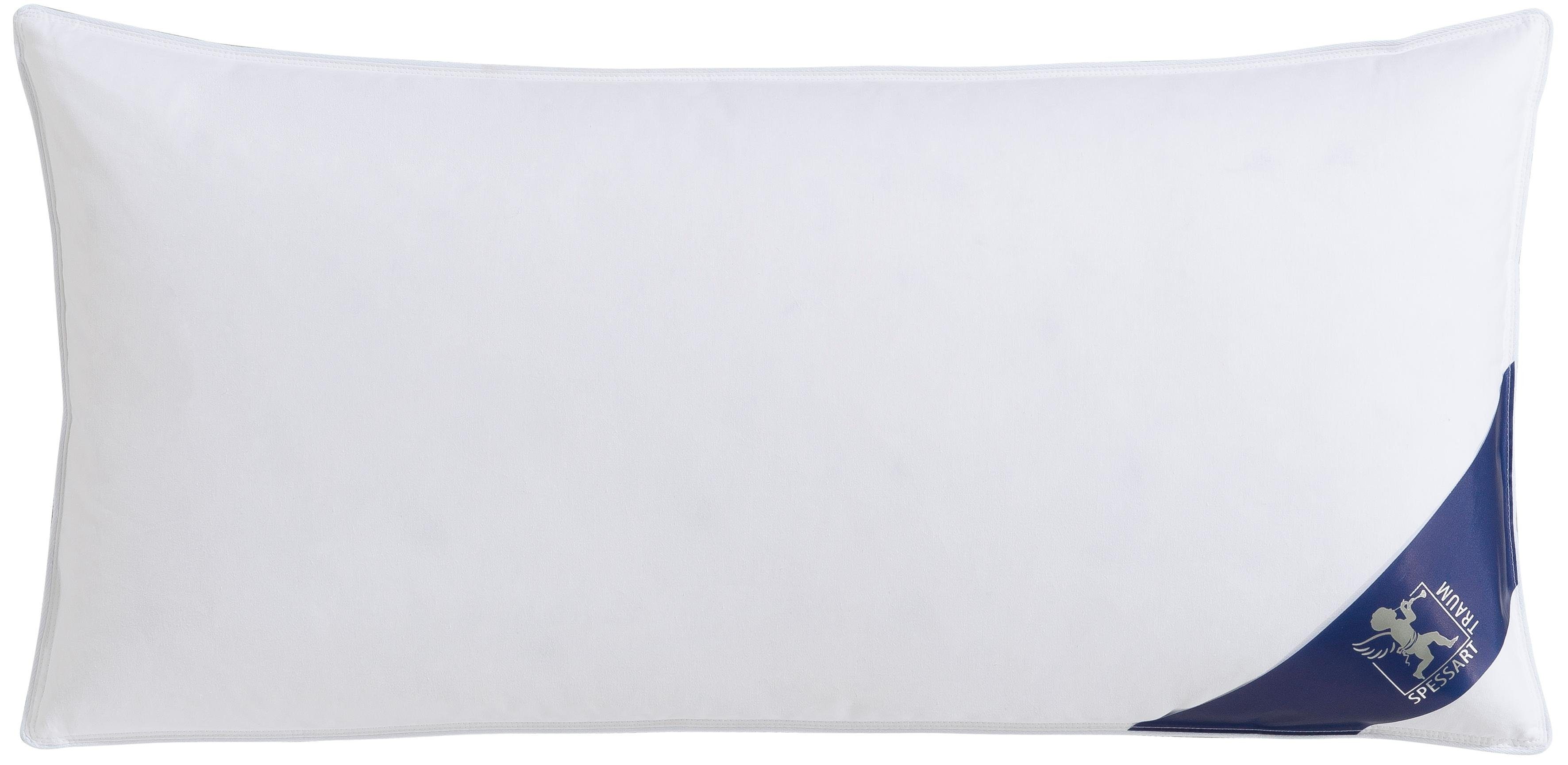 SPESSARTTRAUM 3-Kammer-Kopfkissen Premium, Füllung: 100% Gänsedaunen, Klasse 1, Downpass zertifiziert (Aussenkammern), Bezug: 100% Baumwolle, Made in Green, Hausstauballergiker geeignet, Rückenschläfer, Seitenschläfer, gute Stützkraft, Seitenschläfer & Rückenschläfer