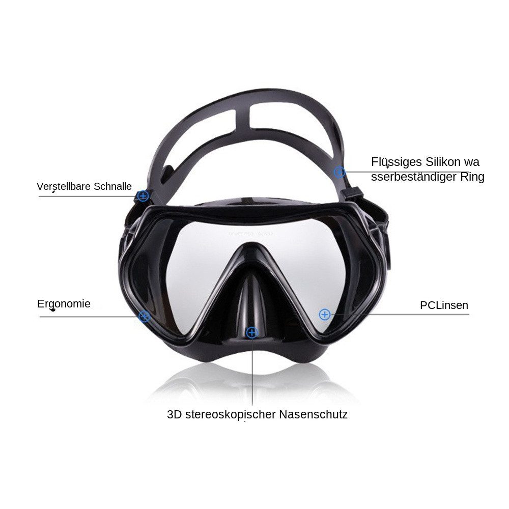 GARRYFIZH Taucherbrille Tauchermaske Taucherschnorchel Tauchflossen, Tauchermaske, Schnorchel, Flossen