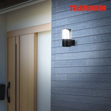 Telefunken Außen-Wandleuchte 320305TF, ohne Leuchtmittel, Wand Außenleuchte IP44 schwarz E27 Fassung