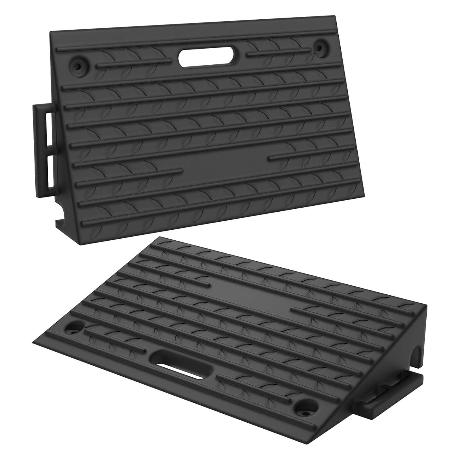FIVMEN Auffahrrampe 2 Stück Bordsteinrampe Gummi Schwarz 53x32x10 cm Rutschfest