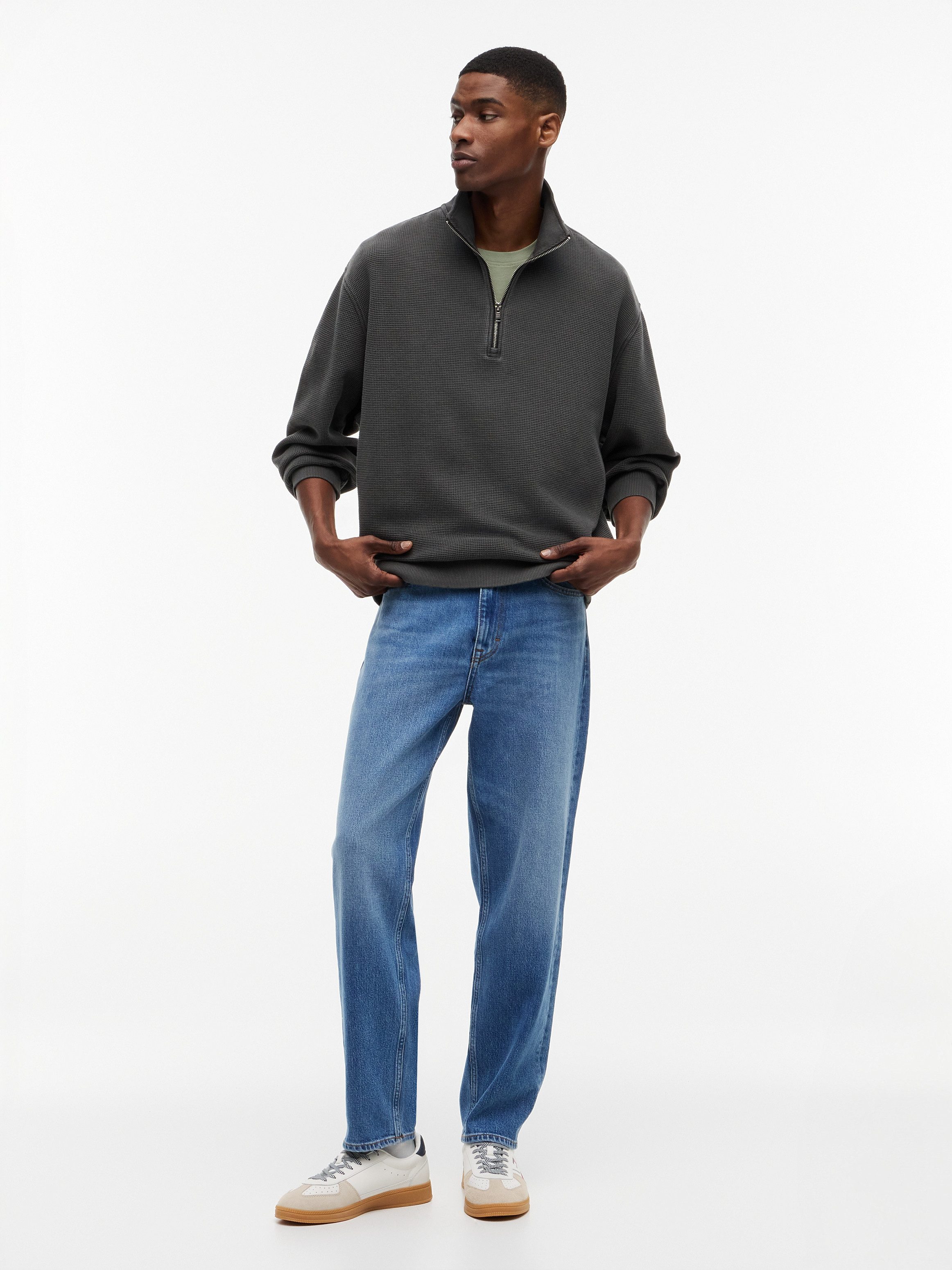 Tommy Jeans Sweatshirt TJM RELAXED WASHED WAFFLE QUARTER ZIP – Bild 4 von 5
