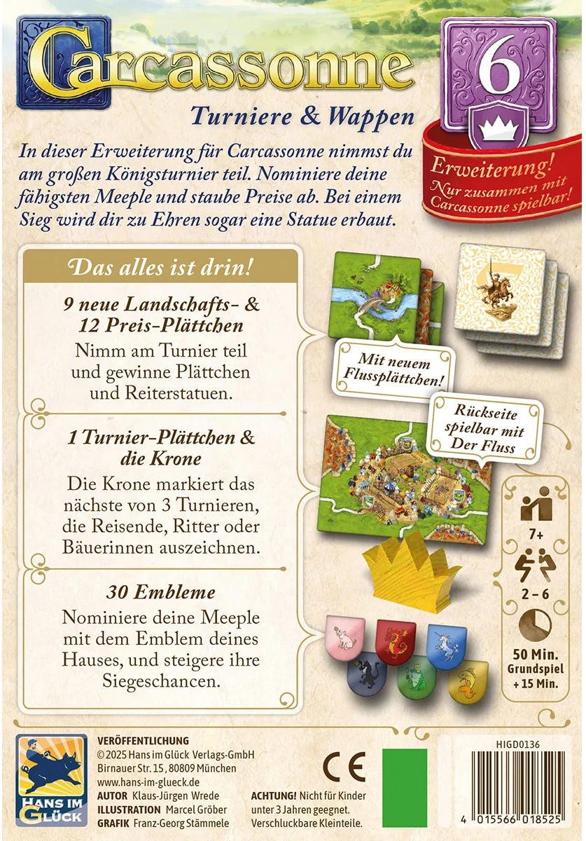 Hans im Glück Spiel Carcassonne 6. Erweiterung Turniere & Wappen HIGD0136