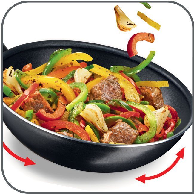 Antihaft, Resist Wok Emaille, Herdarten Aluminium Intense, D52219 (1-tlg), Thermo-Signal, Induktion außer Tefal alle