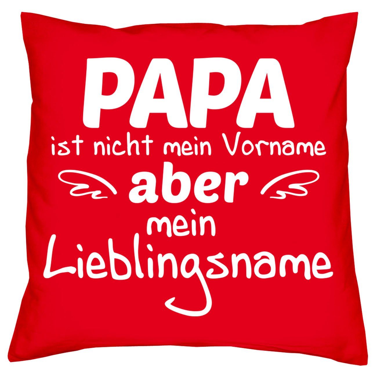 Soreso® Dekokissen Kissen Papa Lieblingsname & Urkunde für den Weltbesten Papa, Geschenk Geburtstagsgeschenk rot