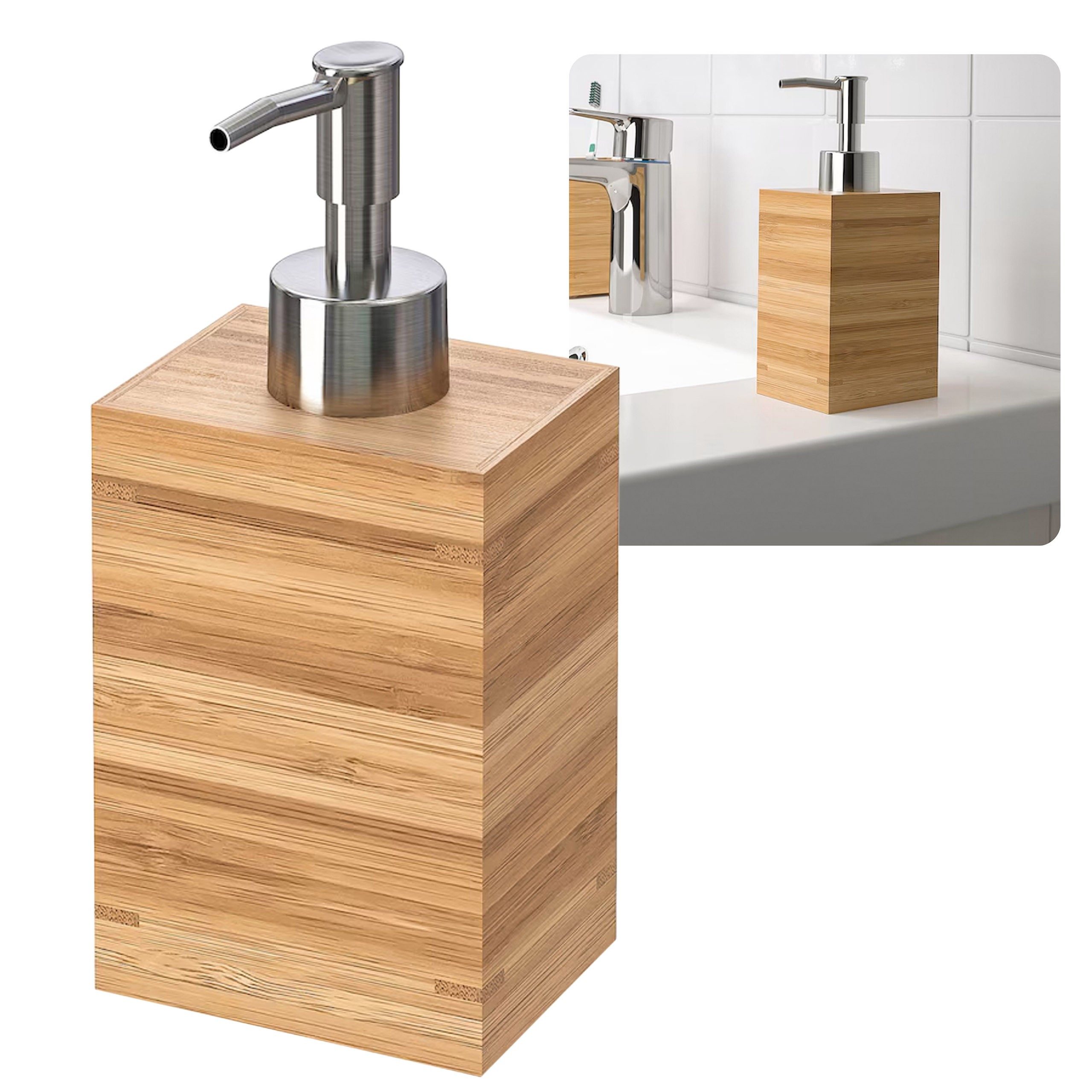 IKEA Seifenspender DRAGAN Bambus Seifenspender, elegant 350 ml IKEA