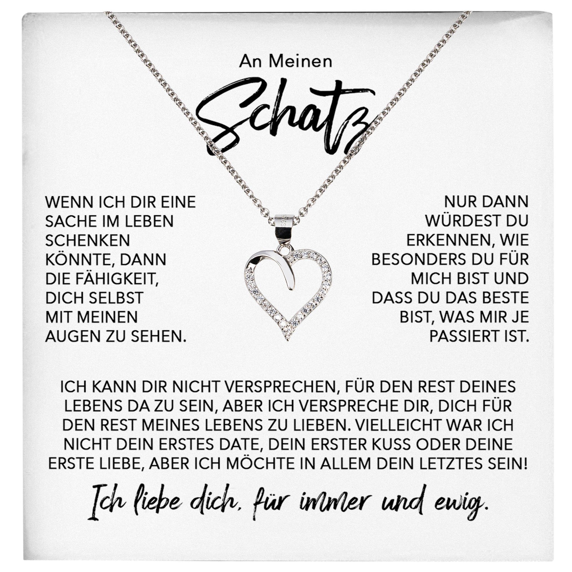 Schmuckset Schatz Frauen Herz Halskette Ich Liebe Dich Geschenk Damen Collier
