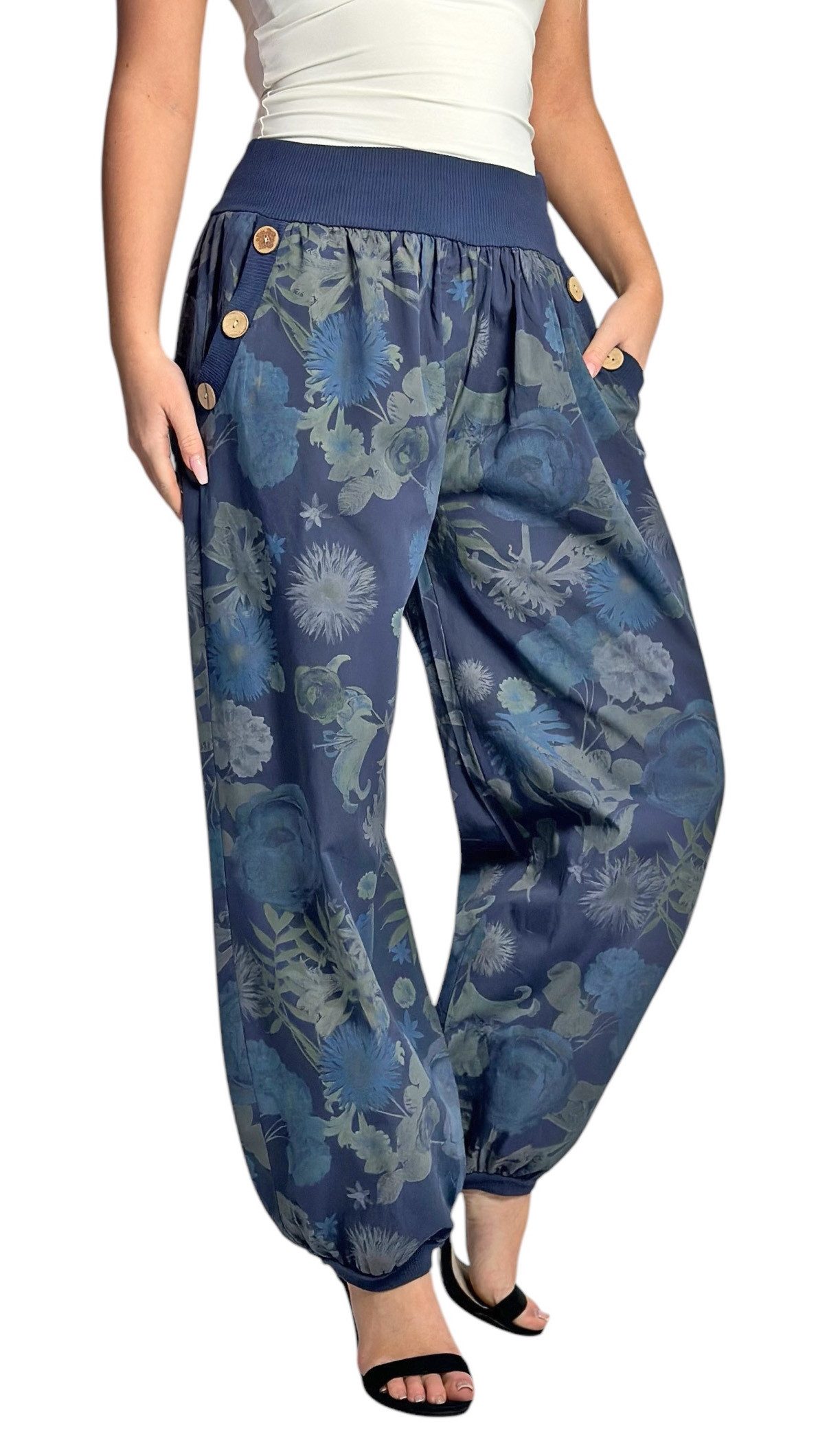 Mississhop Haremshose Baumwollhose Damenhose Aladinhose Blumenprint günstig online kaufen