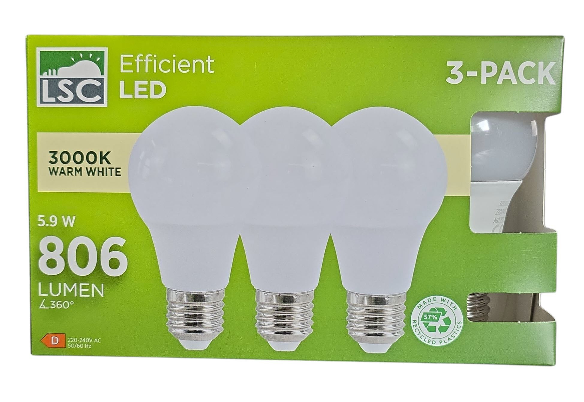 LSC Smart Connect LED-Leuchtmittel LSC LED-Lampe E27 a60 806 lm 3er Pack, E günstig online kaufen