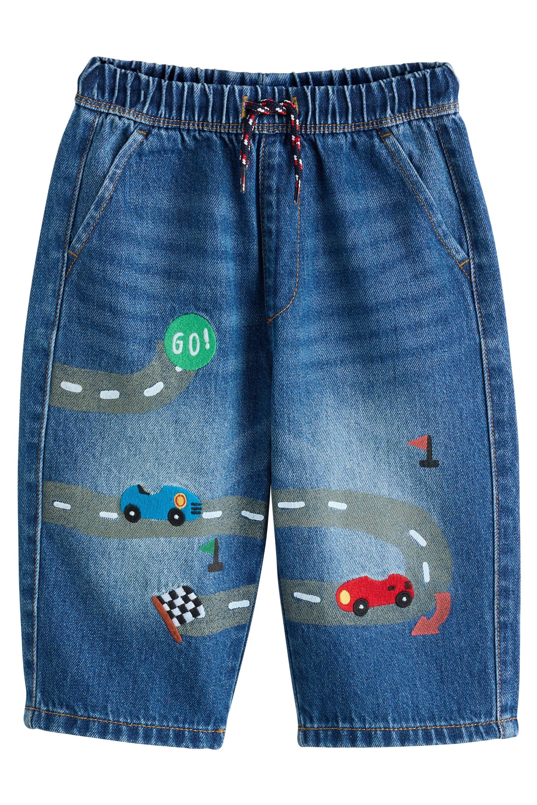Next Schlupfjeans Bestickte Denim-Jeans aus 100 % Baumwolle (1-tlg)