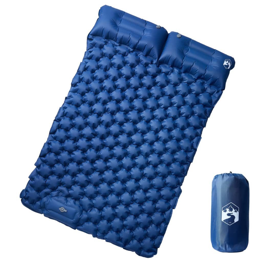 vidaXL Isomatte Doppel-Isomatte mit Kissen Selbstaufblasend Marineblau