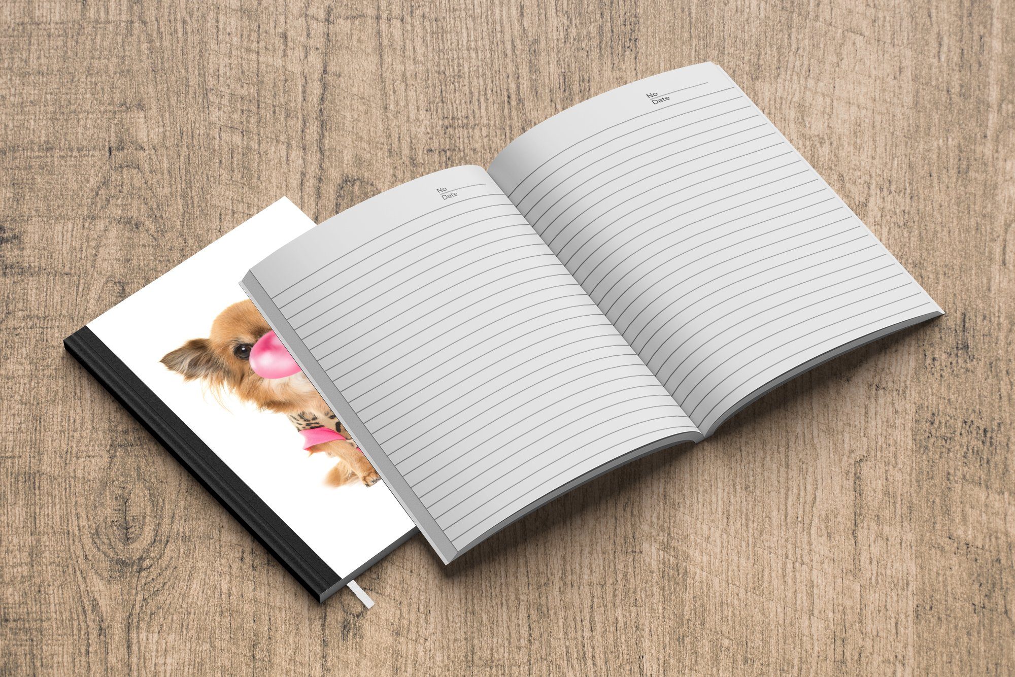 Notizbuch Hund Haushaltsbuch Journal, - Kinder Kinder, Rosa Seiten, - 98 Mädchen Merkzettel, MuchoWow Für Notizheft, Kaugummi - Tagebuch, A5, - -