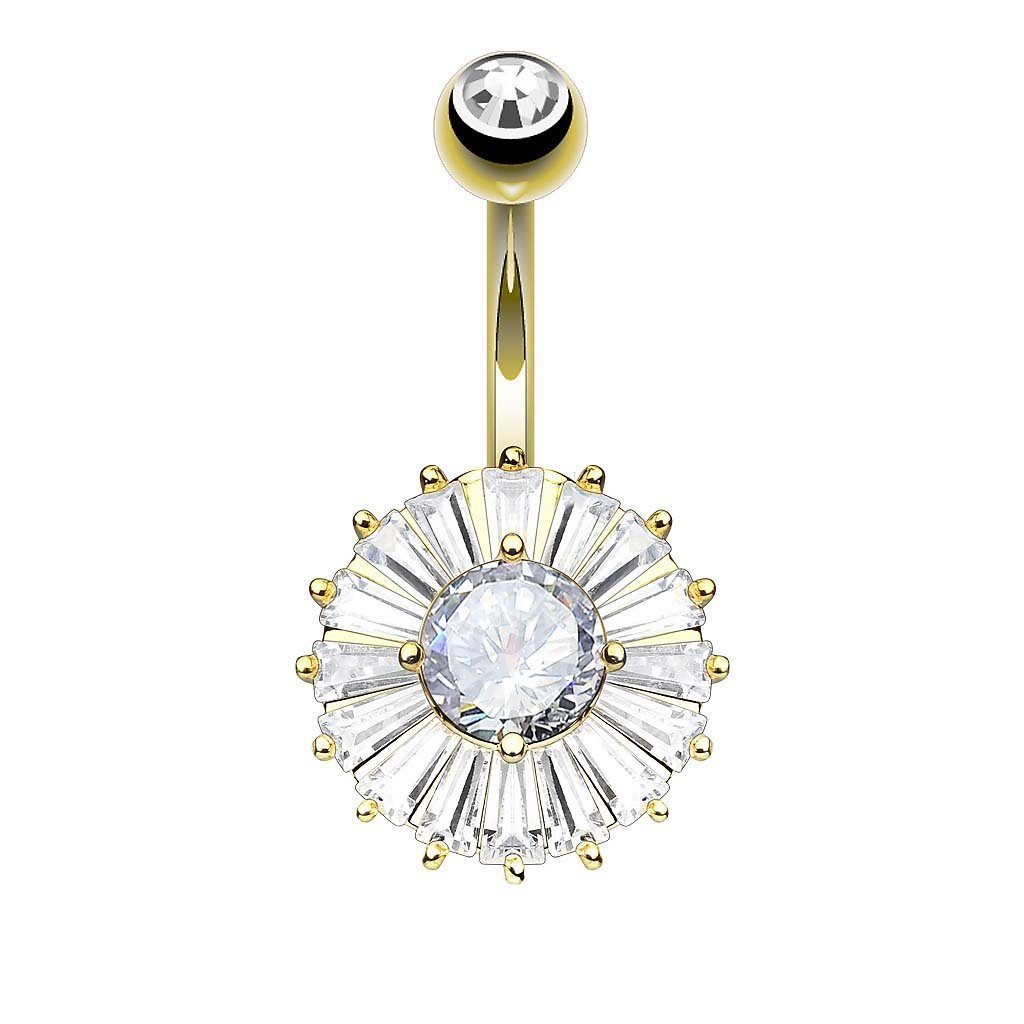 Bauchnabelpiercing Piercing Chirurgenstahl Kristall Blume