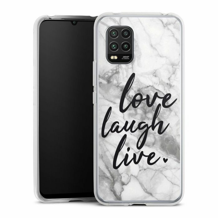 DeinDesign Handyhülle Marmor Sprüche Liebe Love Laugh Live Marmor Xiaomi Mi 10 lite Silikon Hülle Bumper Case Handy Schutzhülle