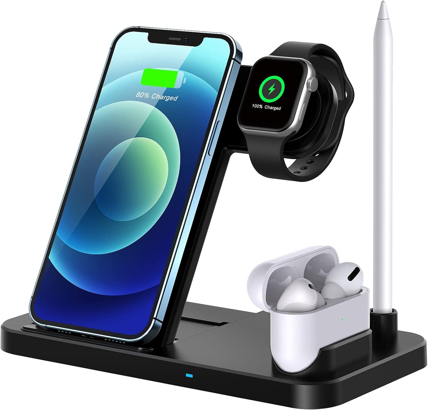 4-in-1 Faltbare Fast Wireless Ladestation für Apple und Samsung. Wireless Charger