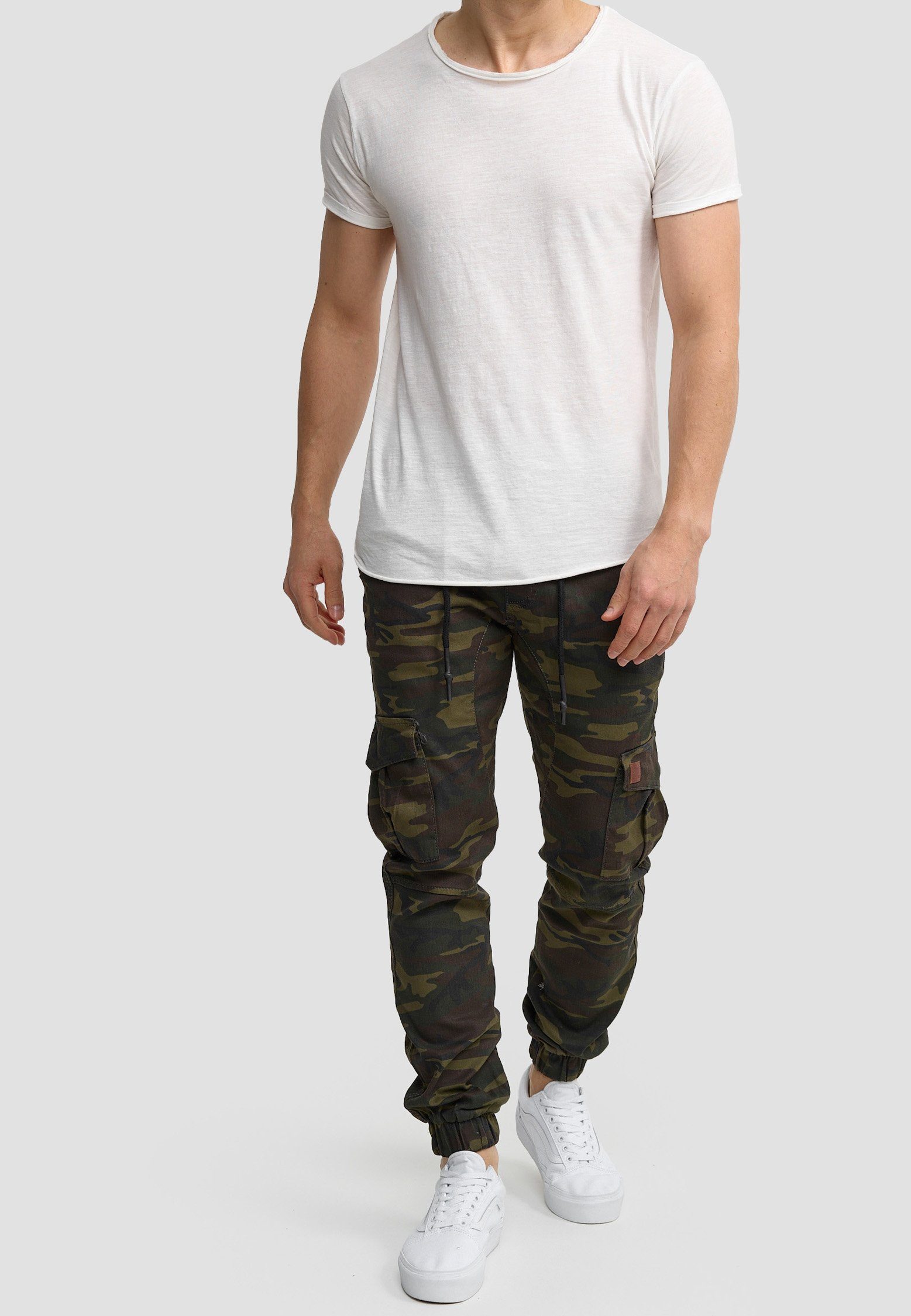 Code47 Slim-fit-Jeans Code47 Jeans, Oliv Herren (1-tlg) Slim Chino Pants, Camouflage Fit