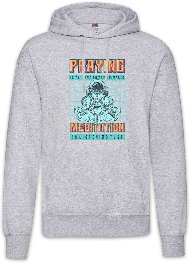 Hoodie Praying Versus Meditation Herren Hoodie Astronaut Gamer Gaming Games
