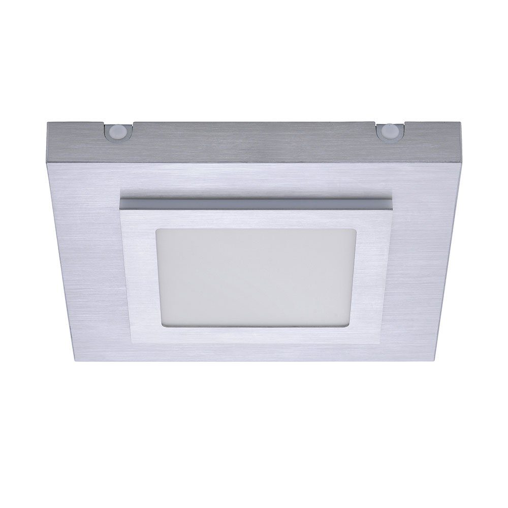 Paul Neuhaus LED Deckenleuchte, LED-Leuchtmittel fest verbaut, Warmweiß, LED Deckenleuchte Schlafzimmerlampe Aluminium silber warmweiß L 30 cm