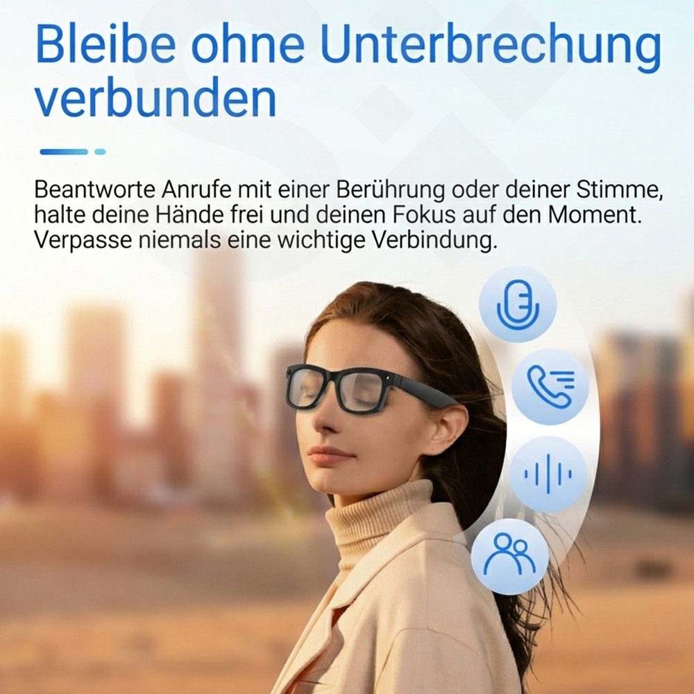 SOONTEC Sonnenbrille SOONTEC S2 MAX Smart AI Brille, 4K Kamera & KI-Übersetzung, 32GB (ENC-Geräuschunterdrückung, 3-in-1 Wechselglas-Set - Transparent, Braun, Schwarz) polarisierter Sonnenschutz-Gläser